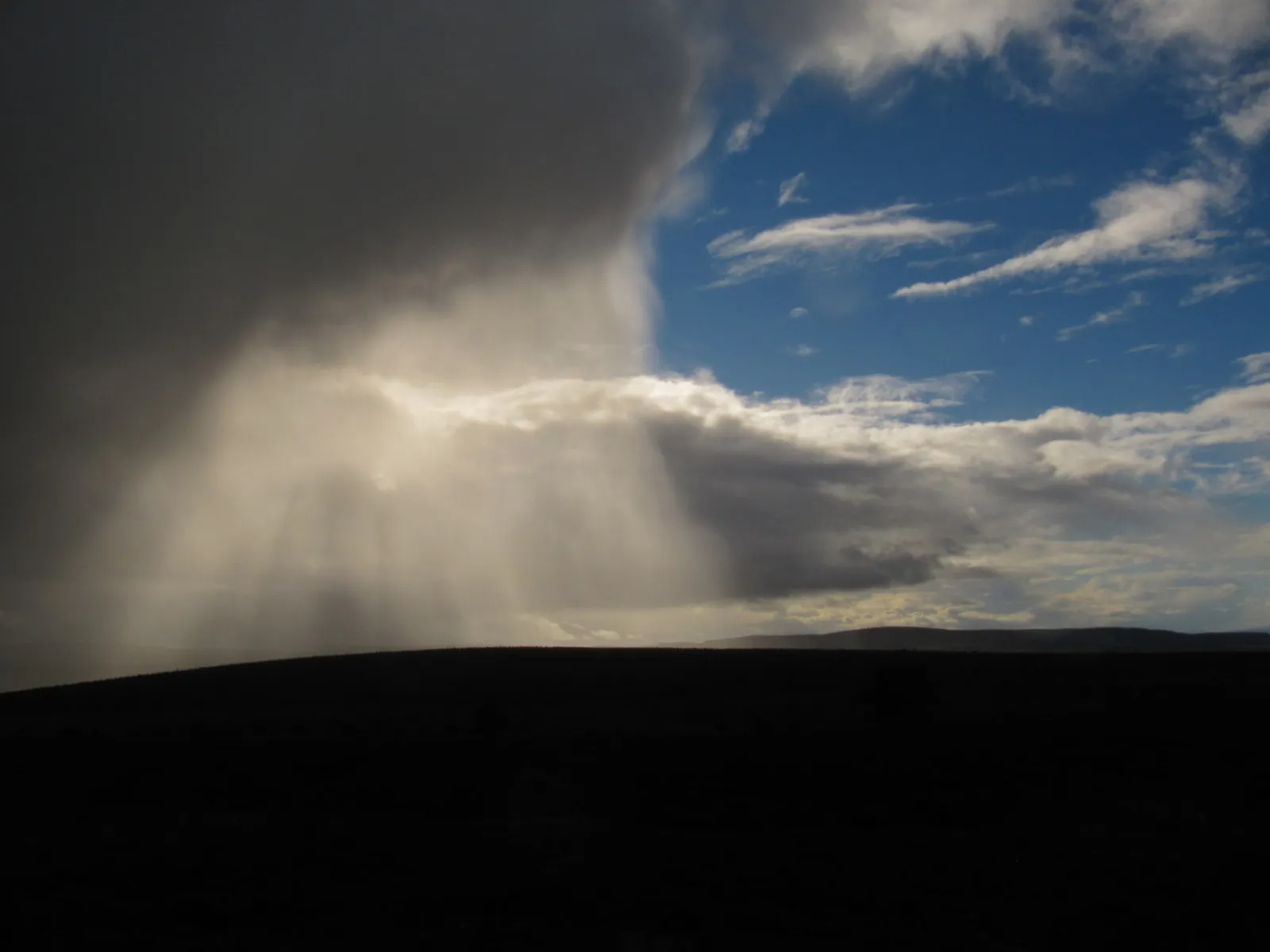 Photo showing: Rain passing over Meikle Hill