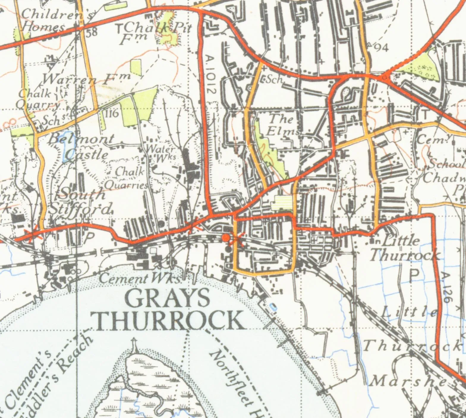 Photo showing: map of Grays  1 inch to the mile scale scanned at 600 DPI