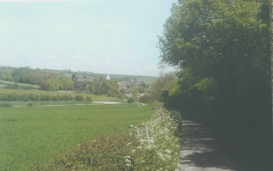 Photo showing: A distant view of Elham in 2001