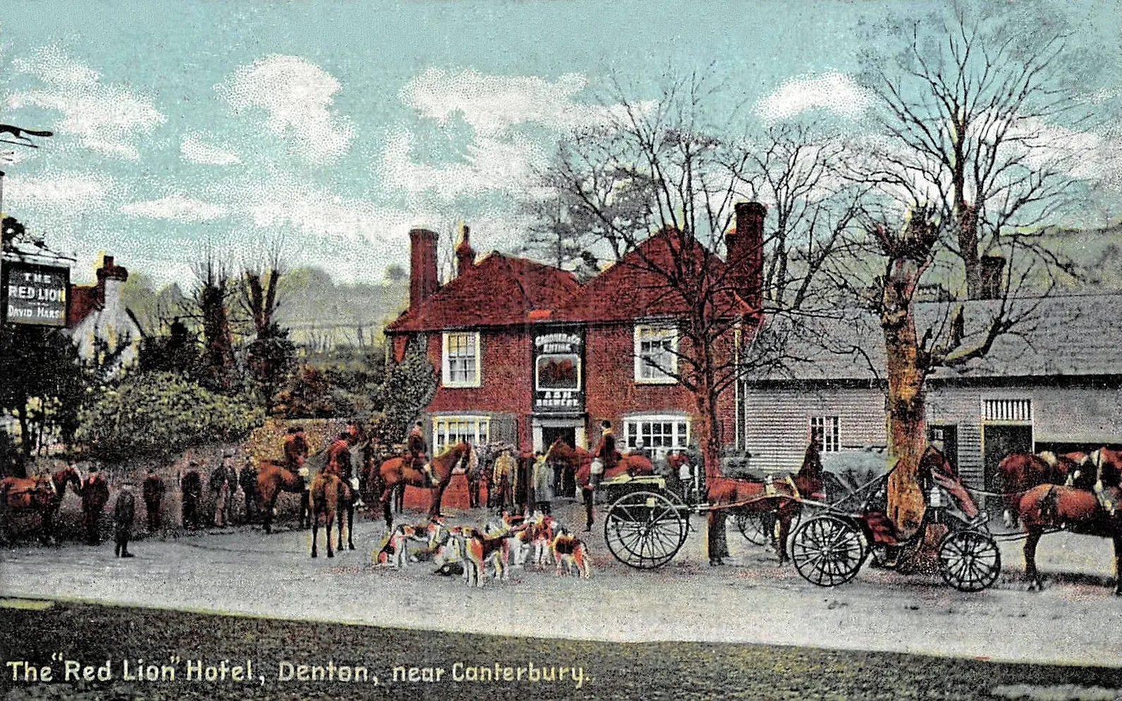 Photo showing: The Red Lion public house pre-1905, today Grade II listed The Jackdaw Inn, in Denton, near Canterbury, Kent, England