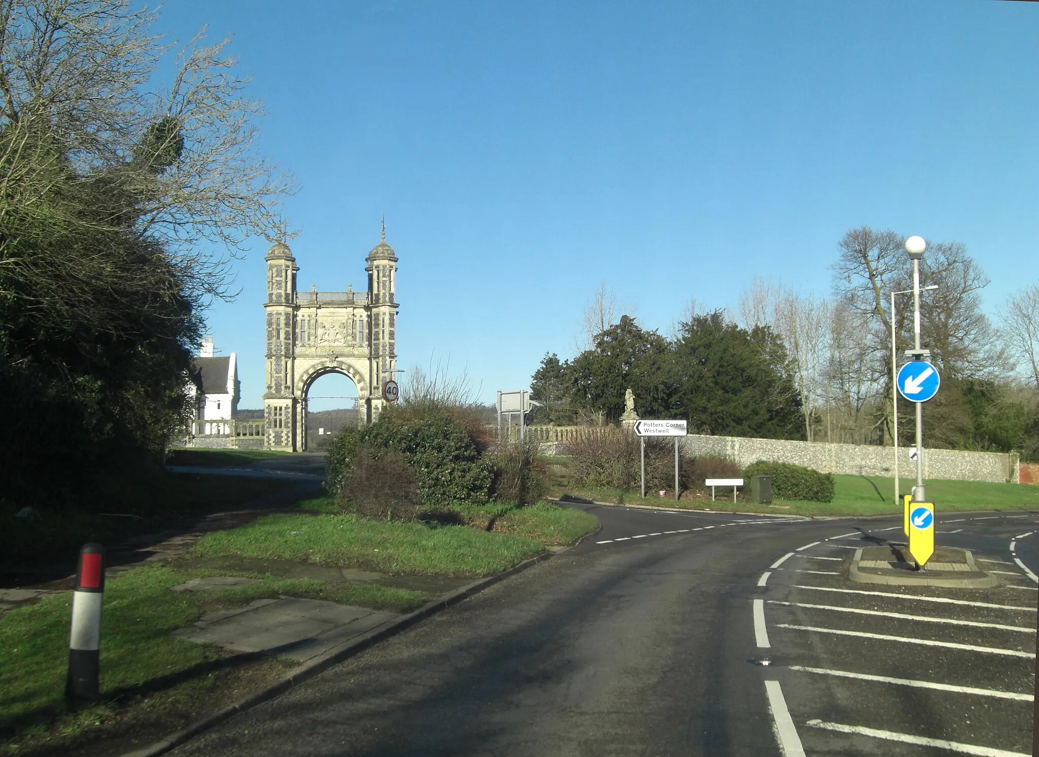 Photo showing: A251 junction with Sandyhurst Lane