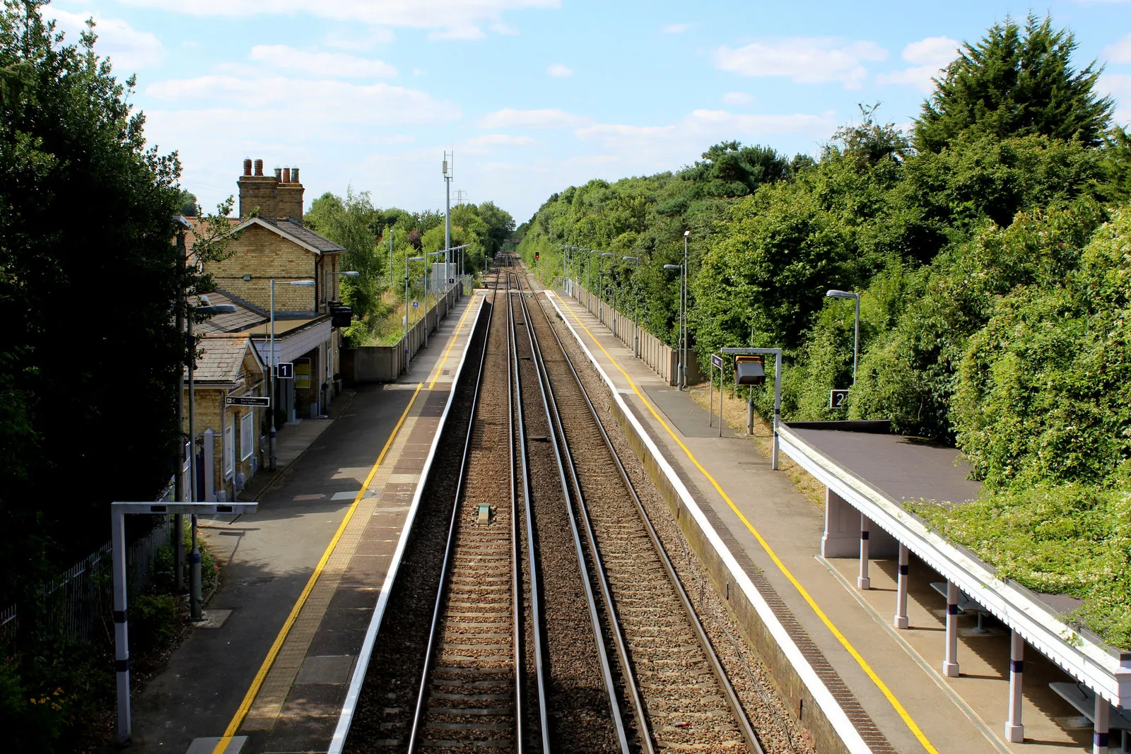 Photo showing: Sole Street Station. Looking west over the station from the footbridge.