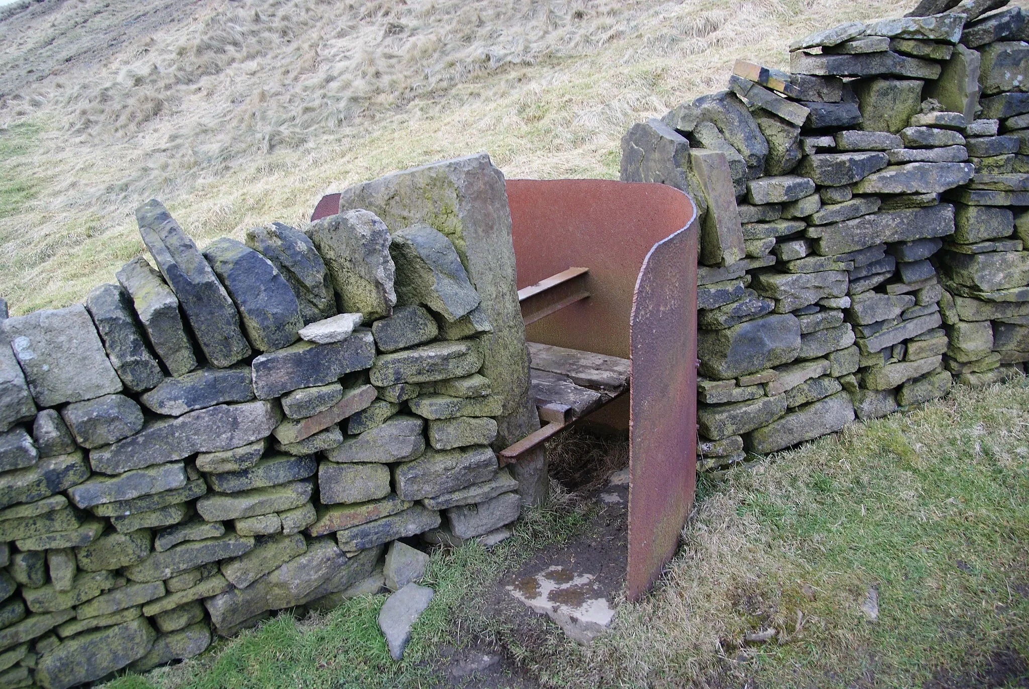 Photo showing: A different sort of stile I haven't seen one of these before. It looks like it has re-used some metal from something else.