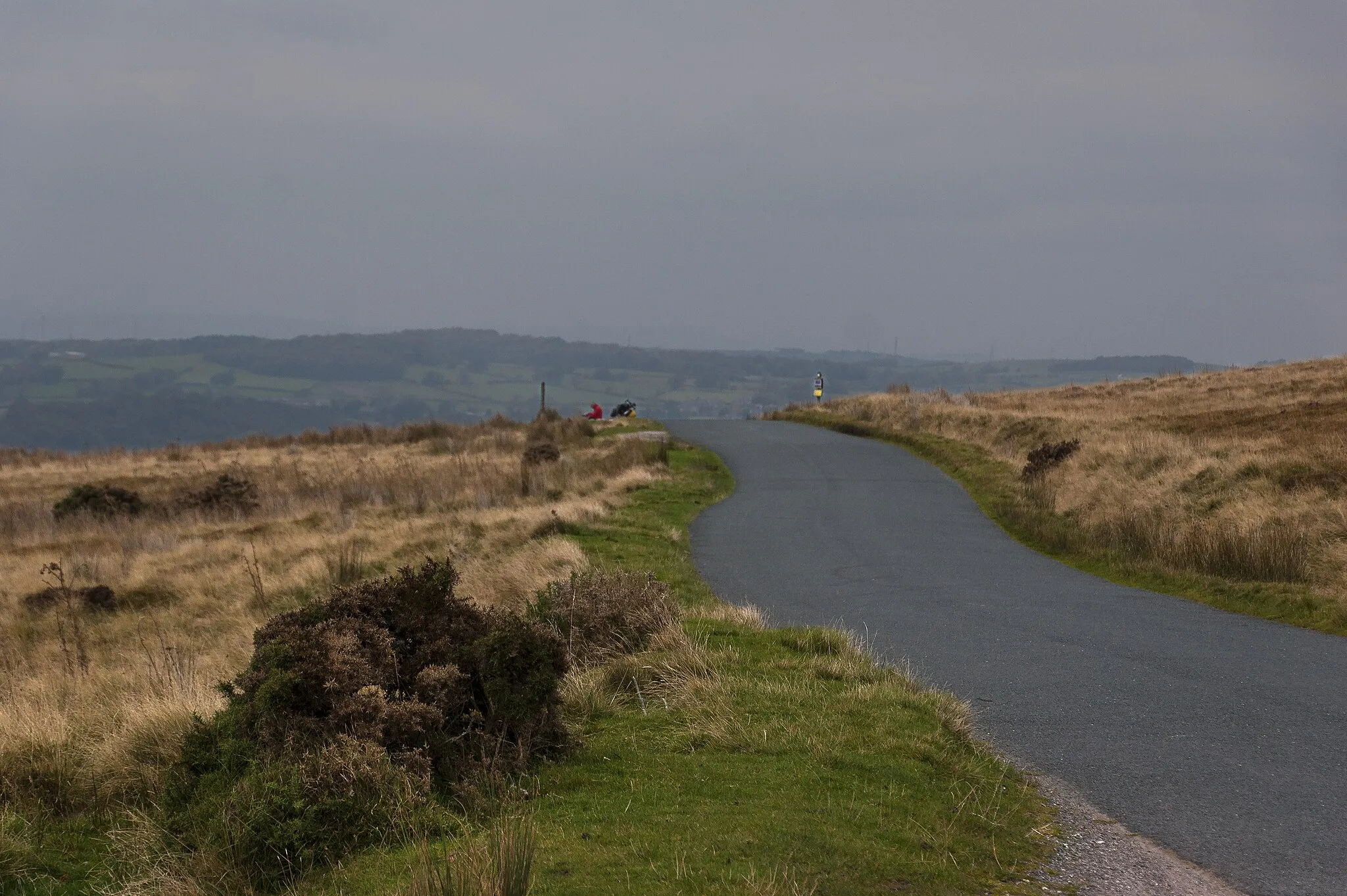 Photo showing: A cyclist stops for a well-earned butty on Harrisend Fell