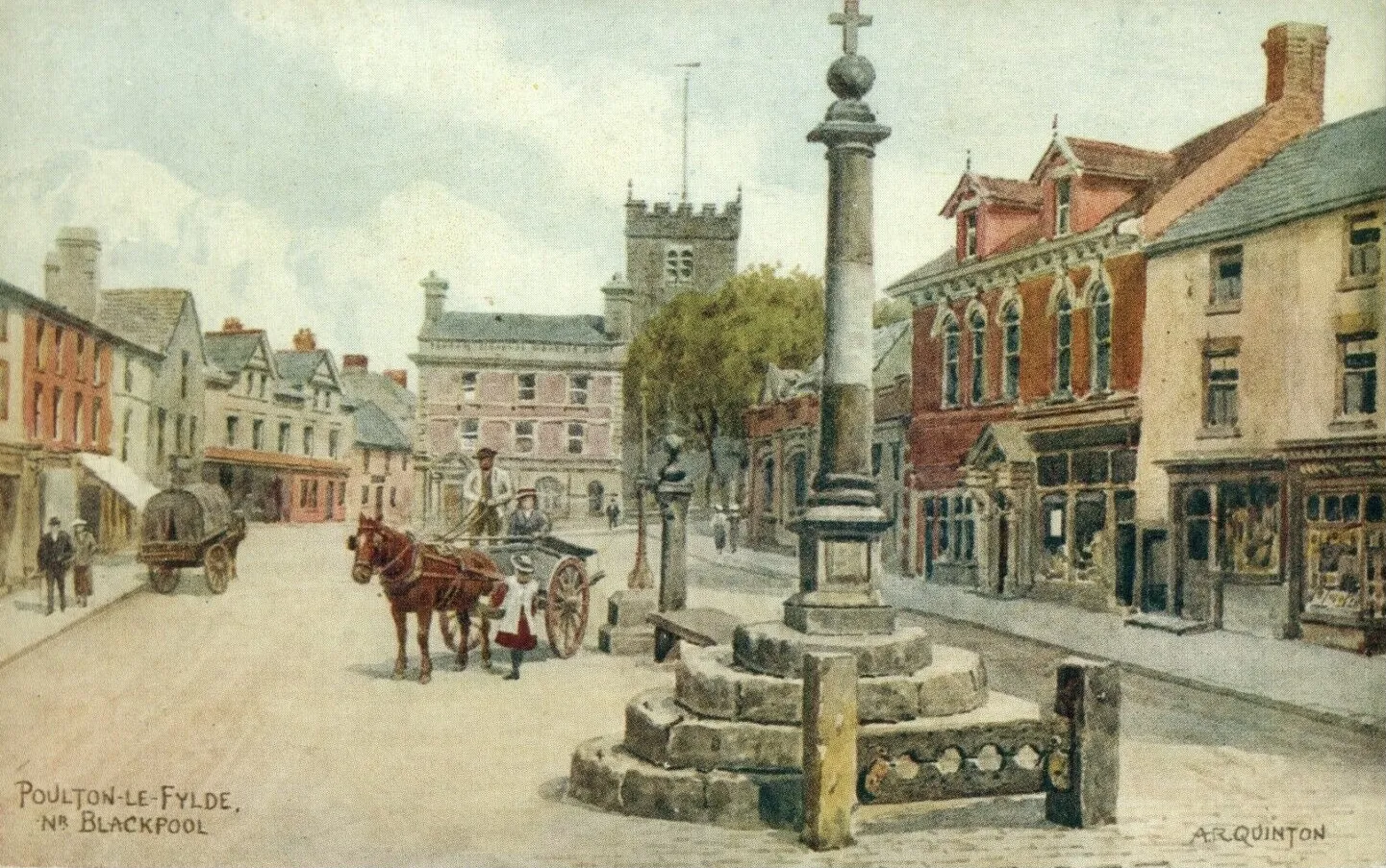 Photo showing: Postcard, “Poulton-le-Fylde nr. Blackpool”, by A. R. Quinton