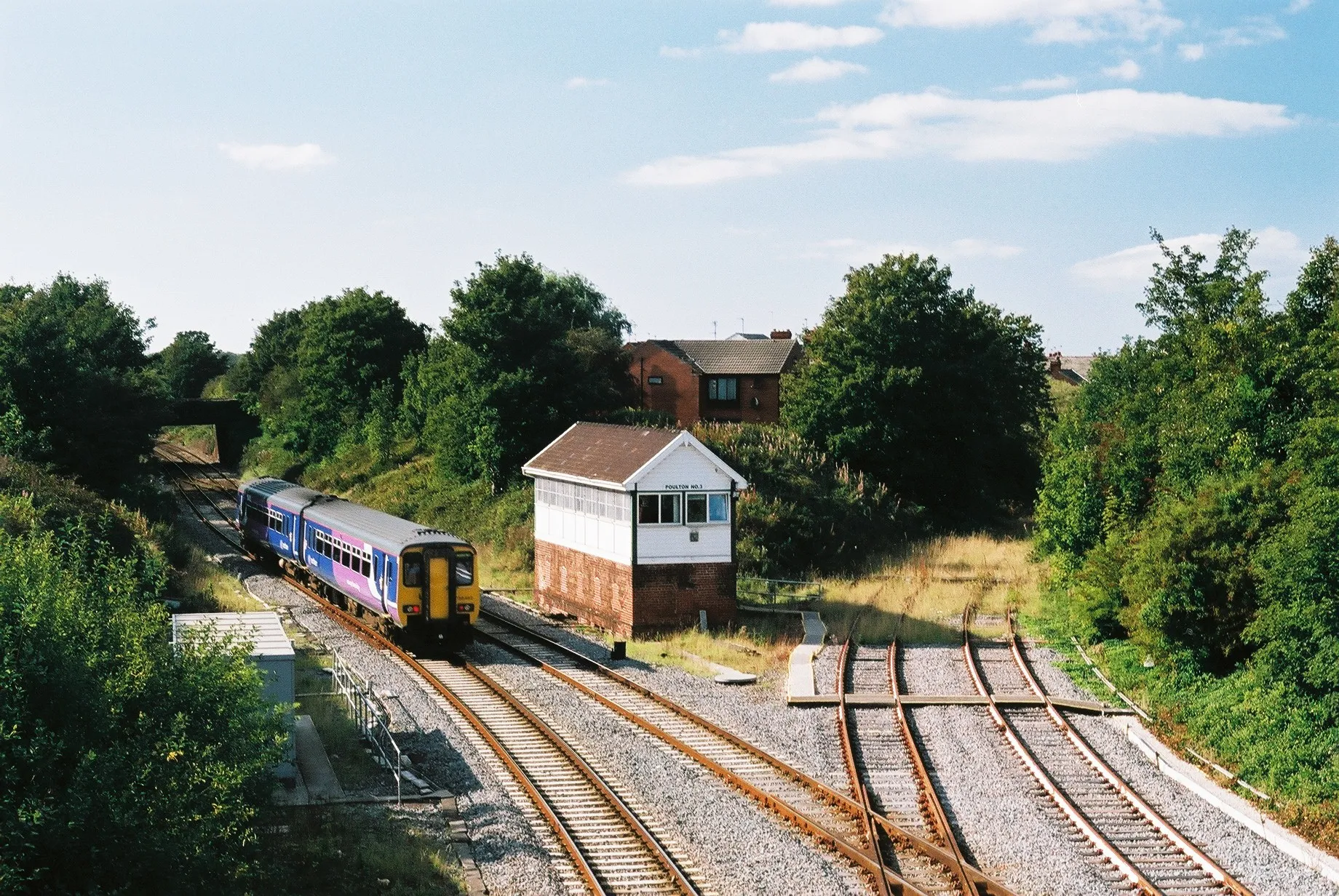Photo showing: Poulton-le-Fylde Junction is where the disused Fleetwood Branch Line joins the main line to Blackpool. Photographed from the bridge adjacent to Poulton-le-Fylde railway station.