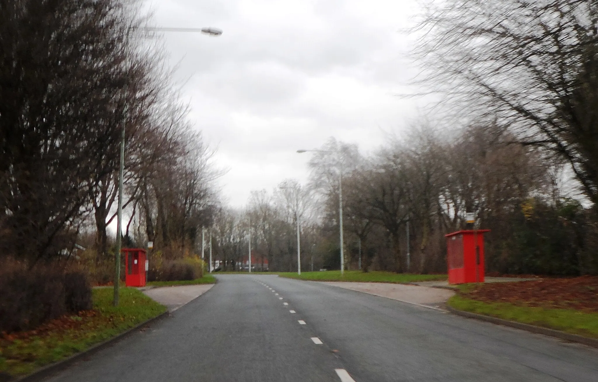 Photo showing: Two red bus stops - Chancery Road