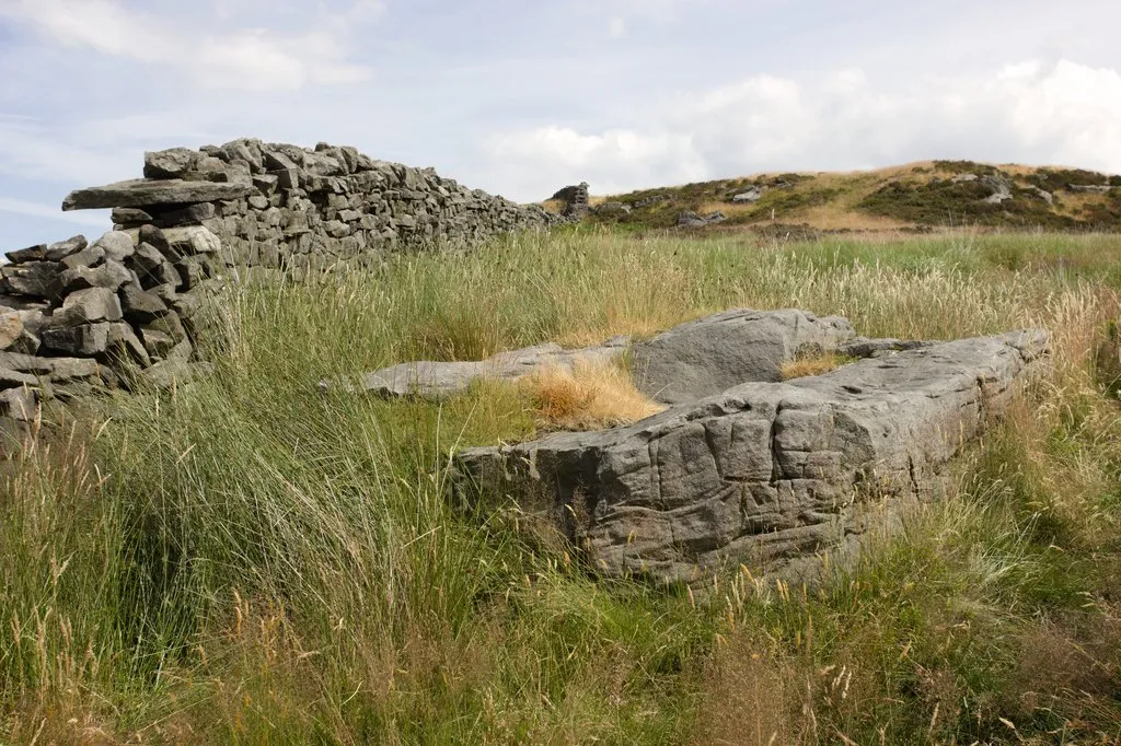 Photo showing: Bench Marked Boulder by the Nidderdale Way