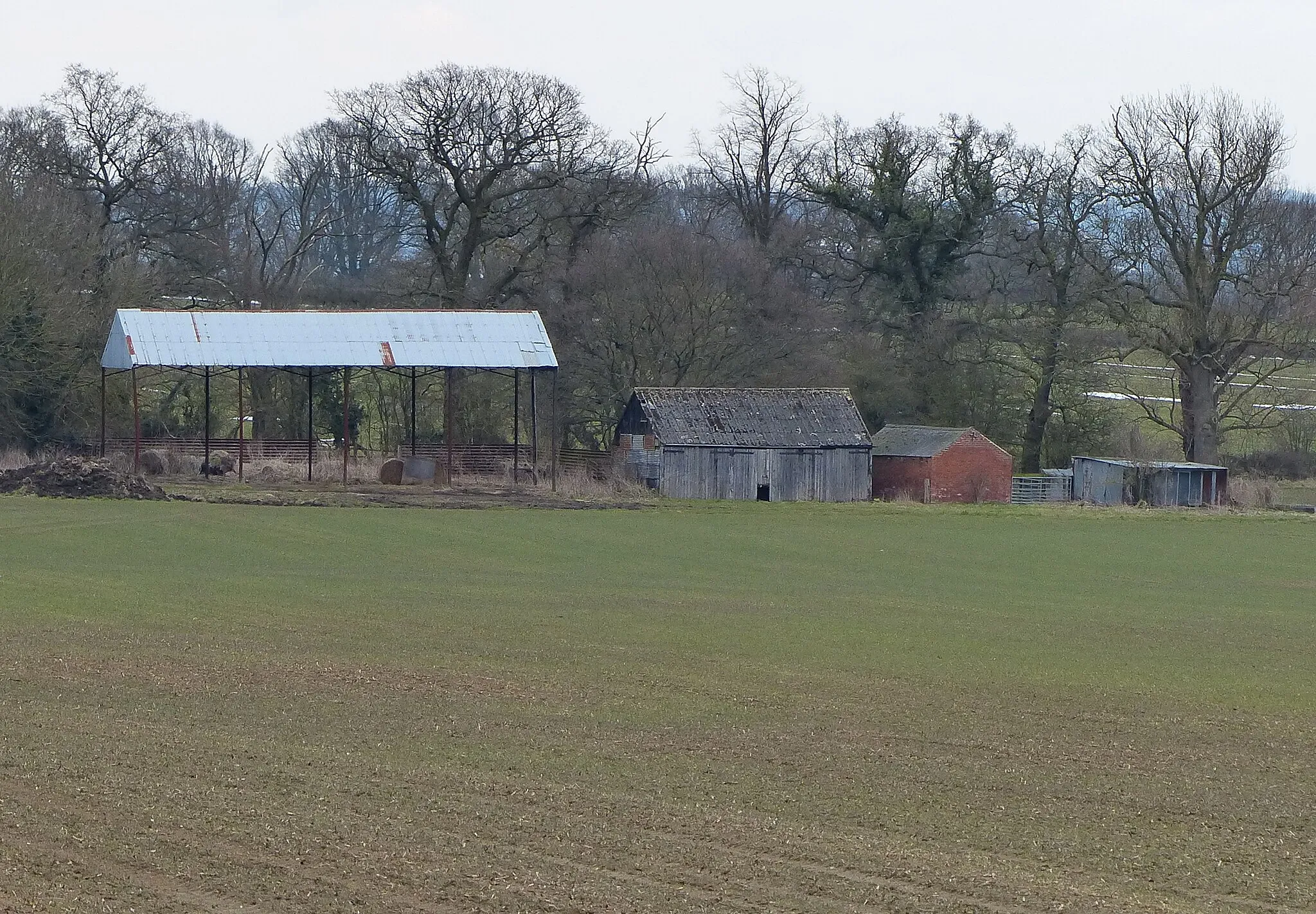 Photo showing: Farm buildings along West Langton Road