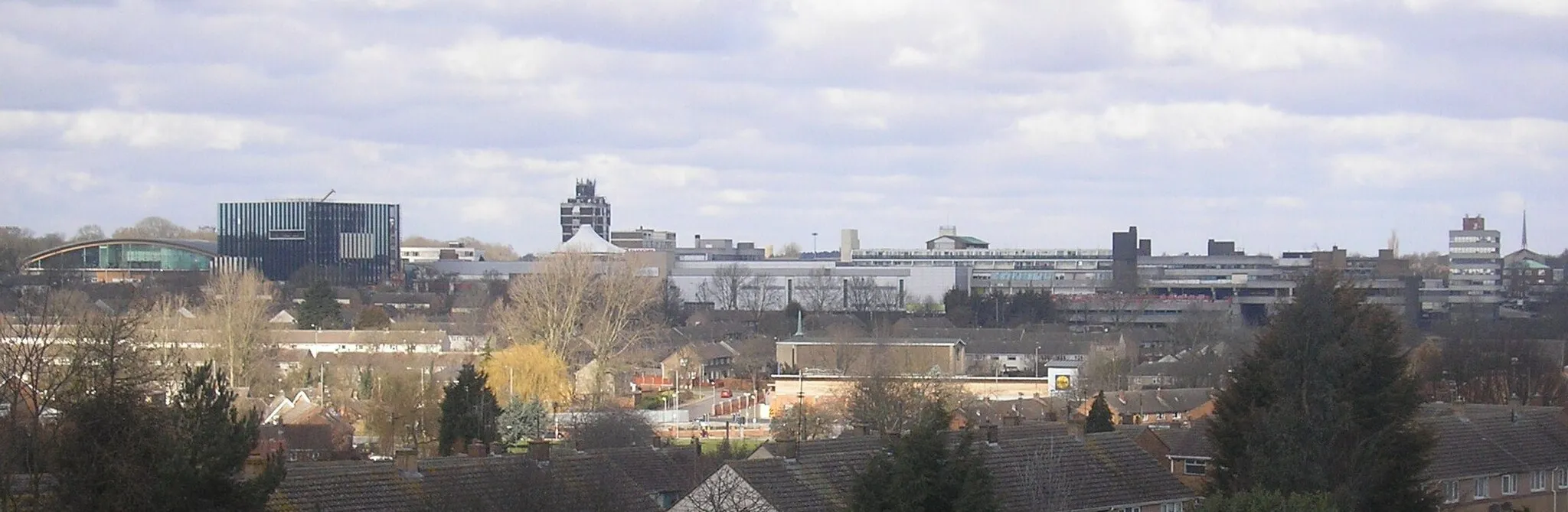 Photo showing: The Corby skyline, seen from Oakley Woods.