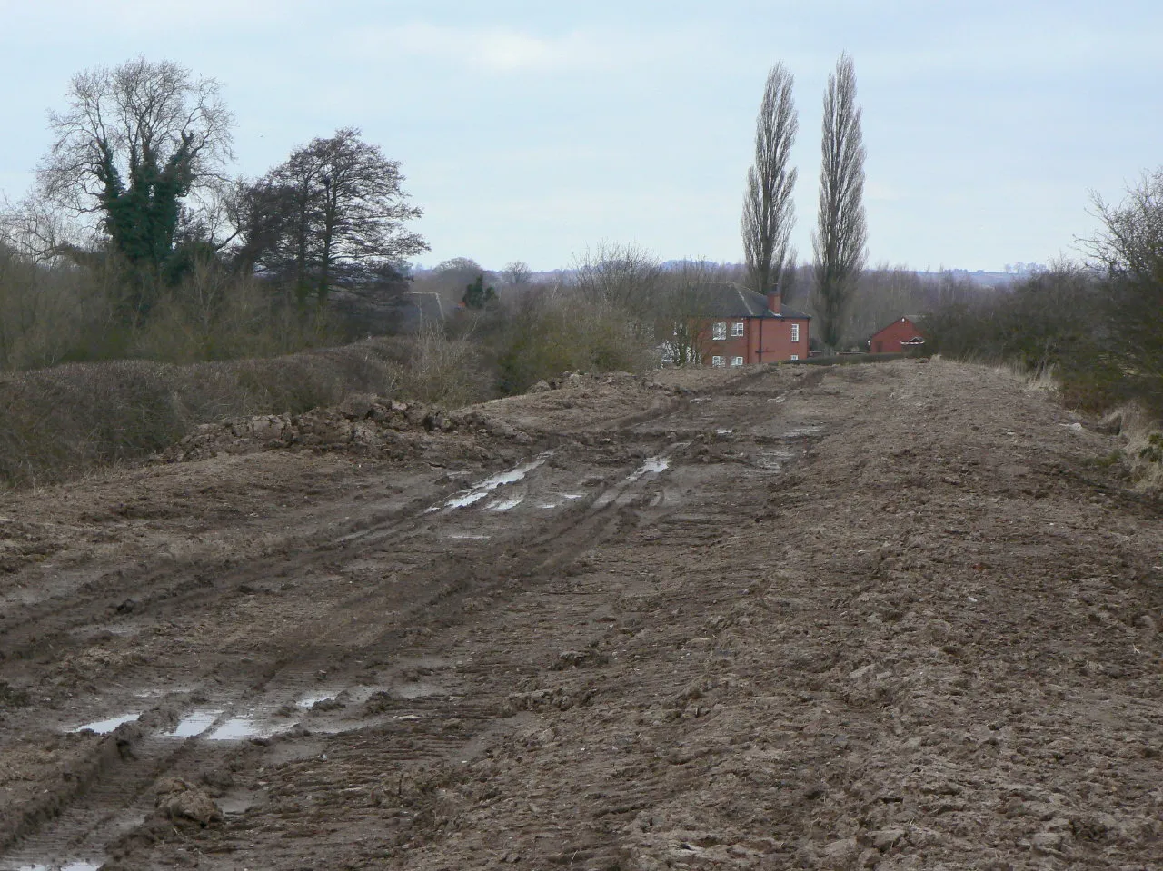 Photo showing: Ashby Canal near Snarestone This section earmarked for a return to navigation. The current remedial works do make the footpath difficult to use, but fortunately there had been little rain in the previous days, so the mud was largely dry.