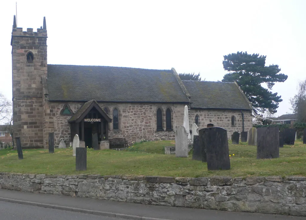 Photo showing: St Michael's parish church, Willington, Derbyshire, seen from the south