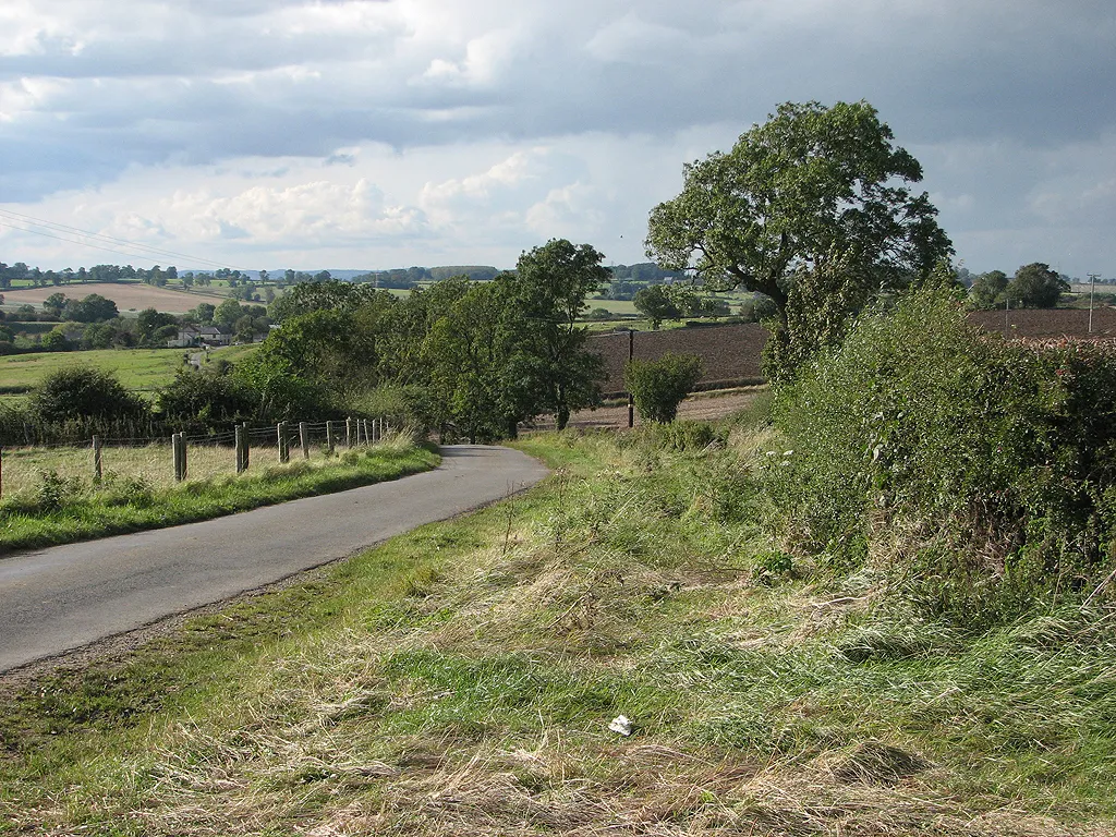 Photo showing: Down hill to Marefield