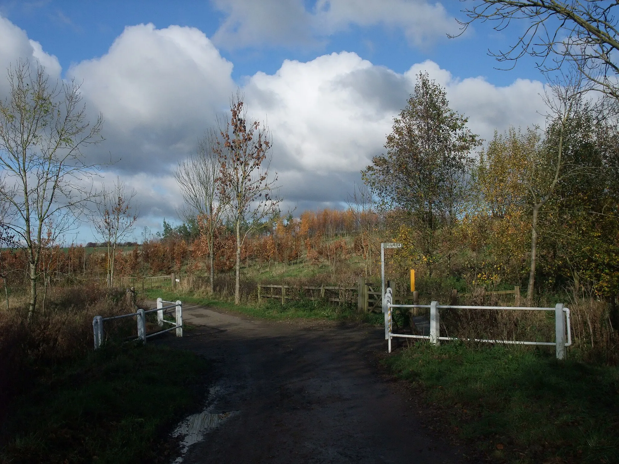 Photo showing: Cycle Route 64 leaving Owston on Newbold Road
