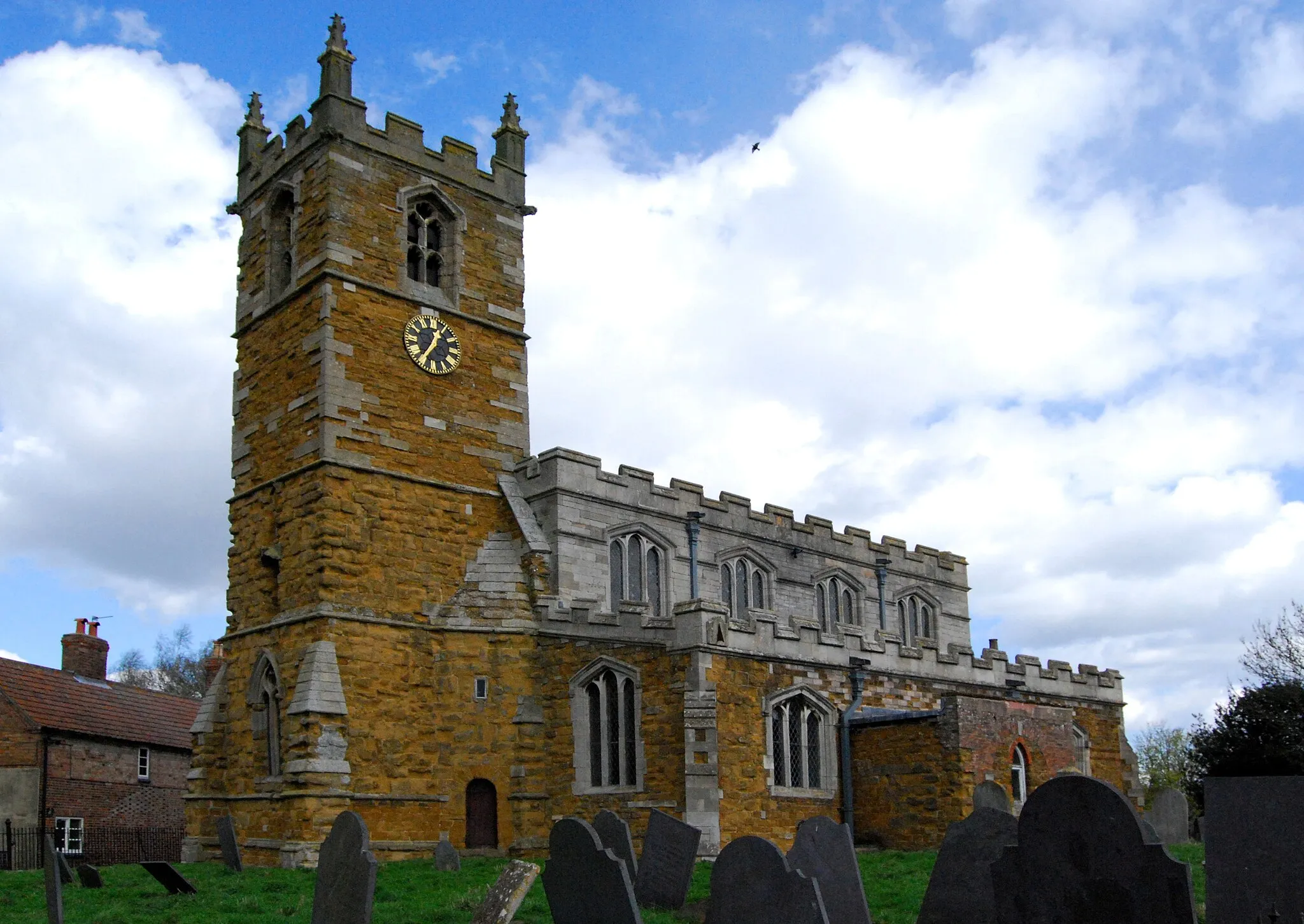 Photo showing: Parish church of St Michael and All Saints, Hose, Leicestershire, seen from the south