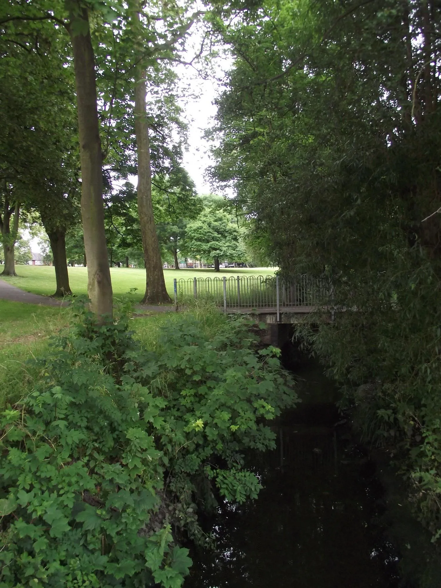 Photo showing: Bridge across a stream in Westcotes Park