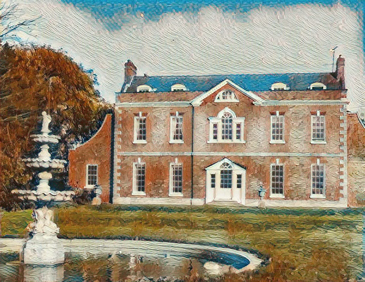 Photo showing: Painting of Thorpe Tilney Hall (Lincolnshire)