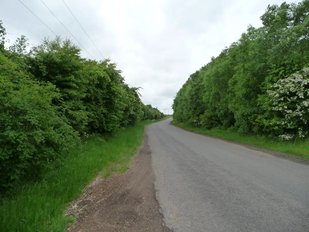 Photo showing: A rare bend in Woolsthorpe Road