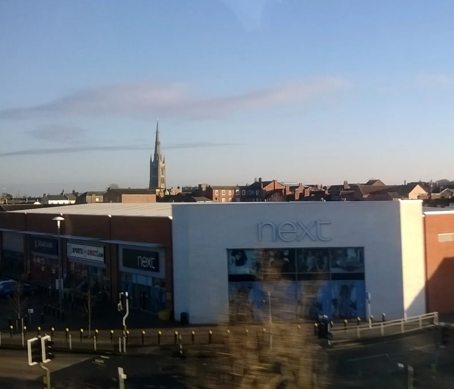 Photo showing: Grantham seen from the train