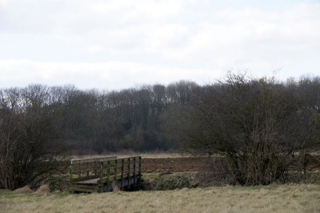 Photo showing: Footbridge over Springwell Brook, Ashby de la Launde