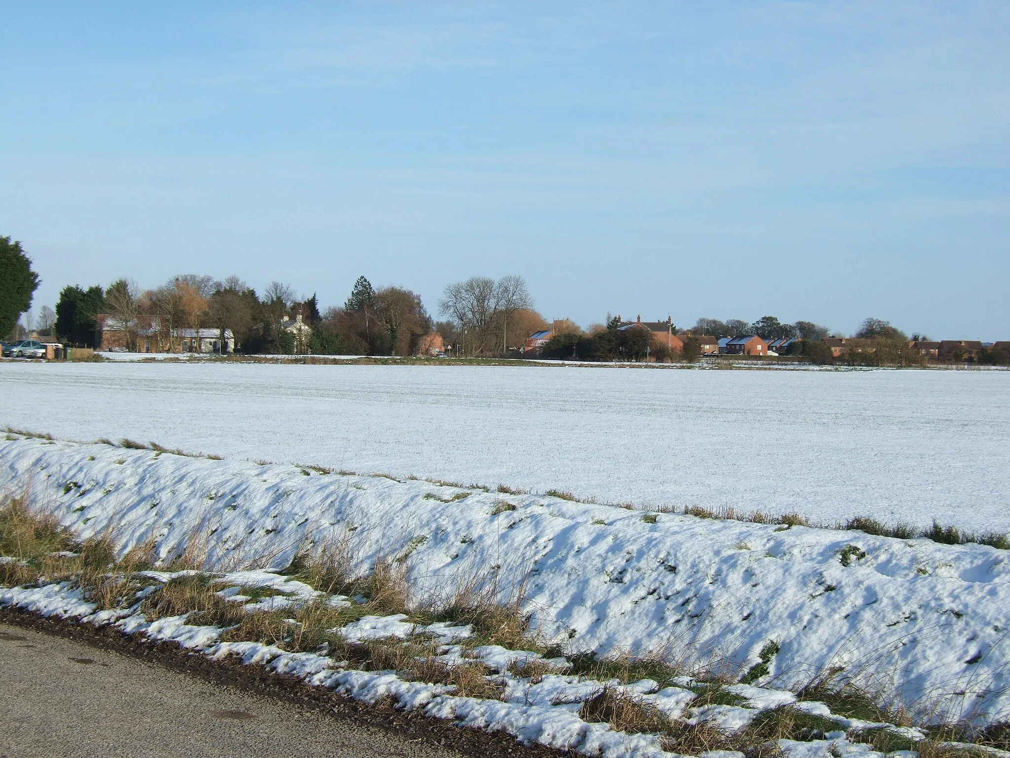 Photo showing: Snow covered field near Walpole St Andrew, Norfolk