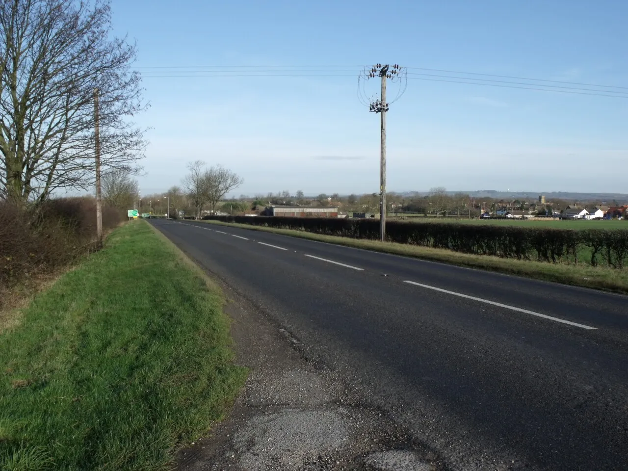 Photo showing: A46 approaching junction with A631, near Middle Rasen