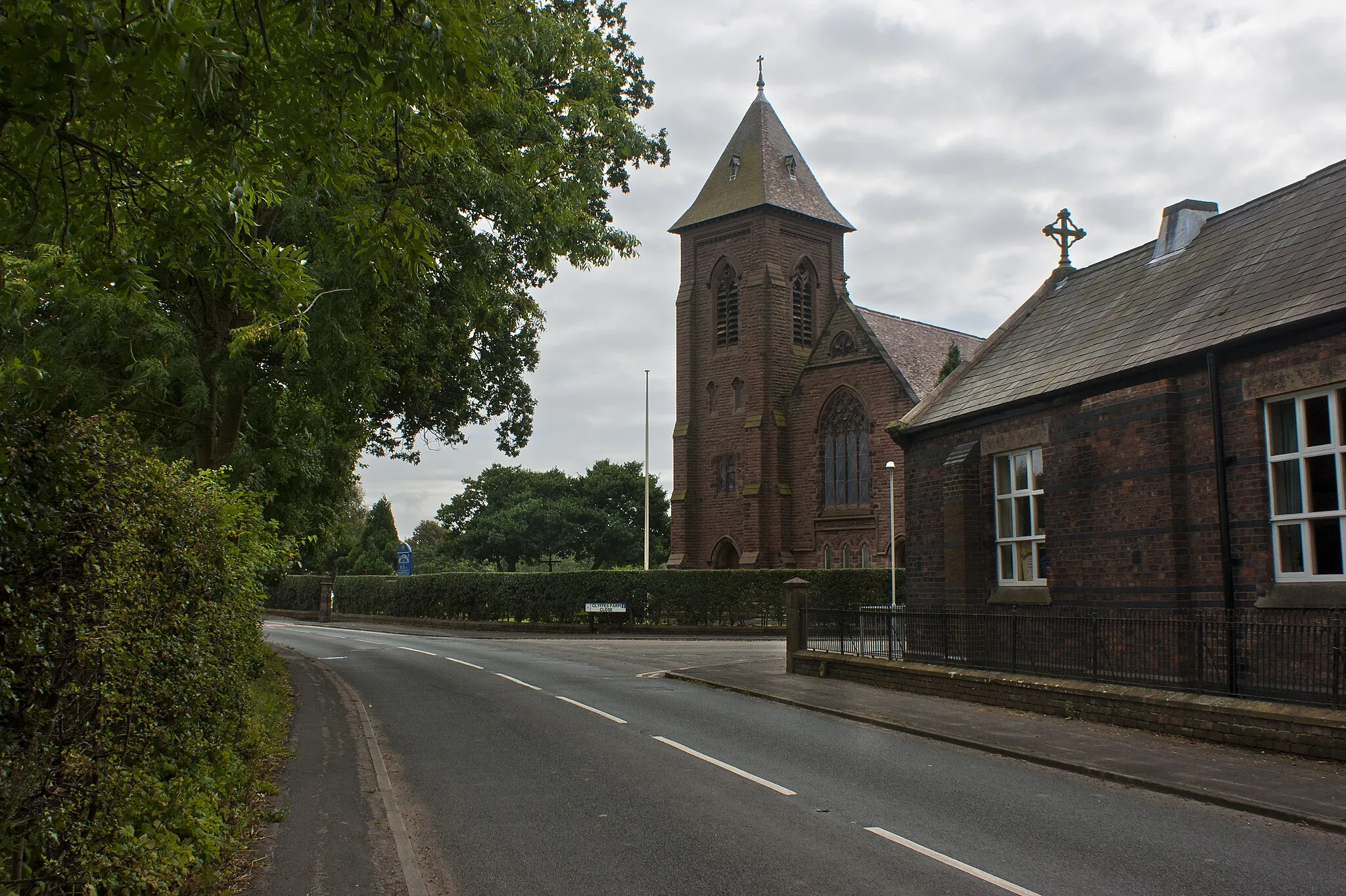 Photo showing: St Elizabeth's RC Church with St Mary's pre-school centre in the foreground