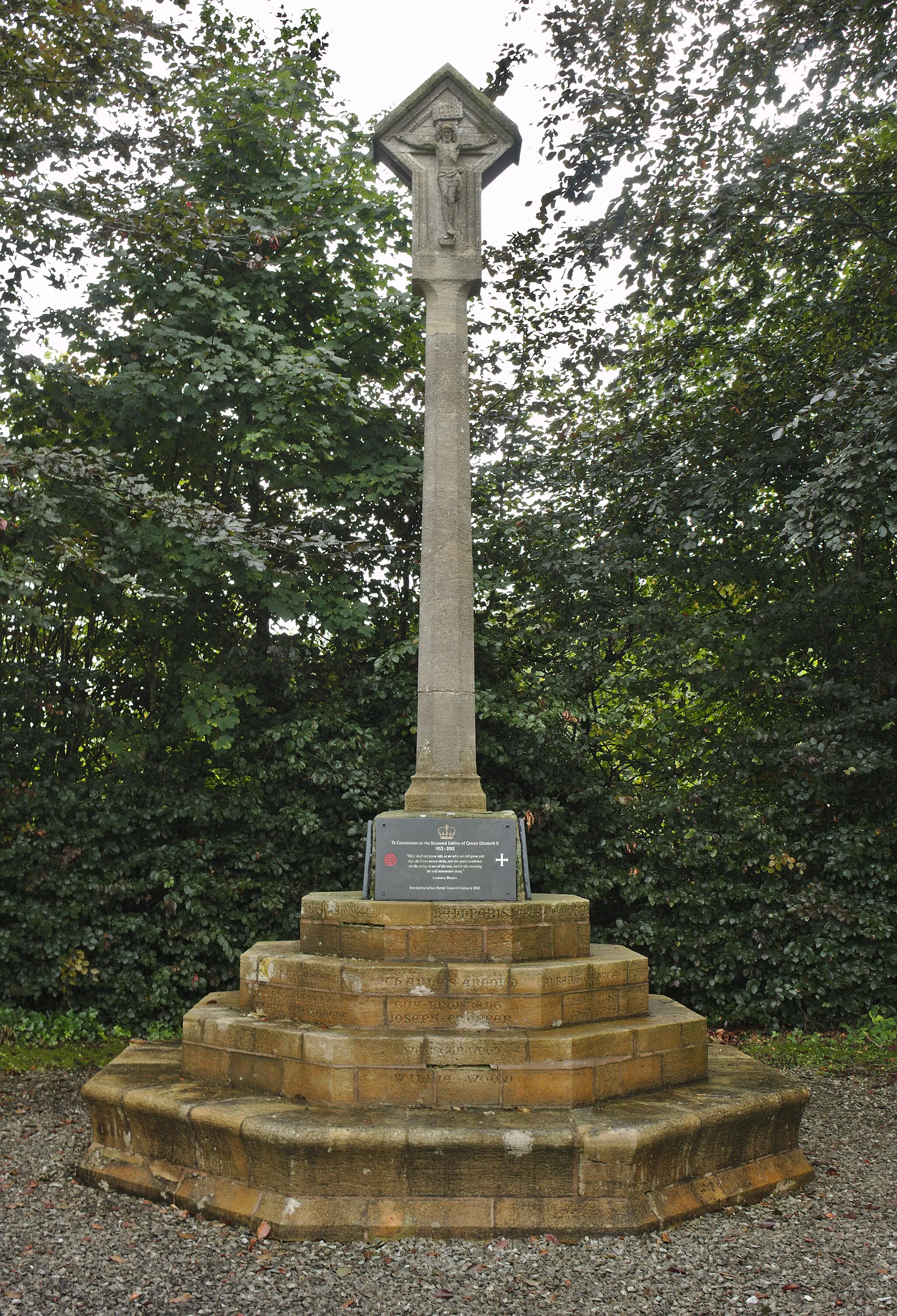 Photo showing: Grade II listed war memorial in Sefton Village, opposite St Helen's church.