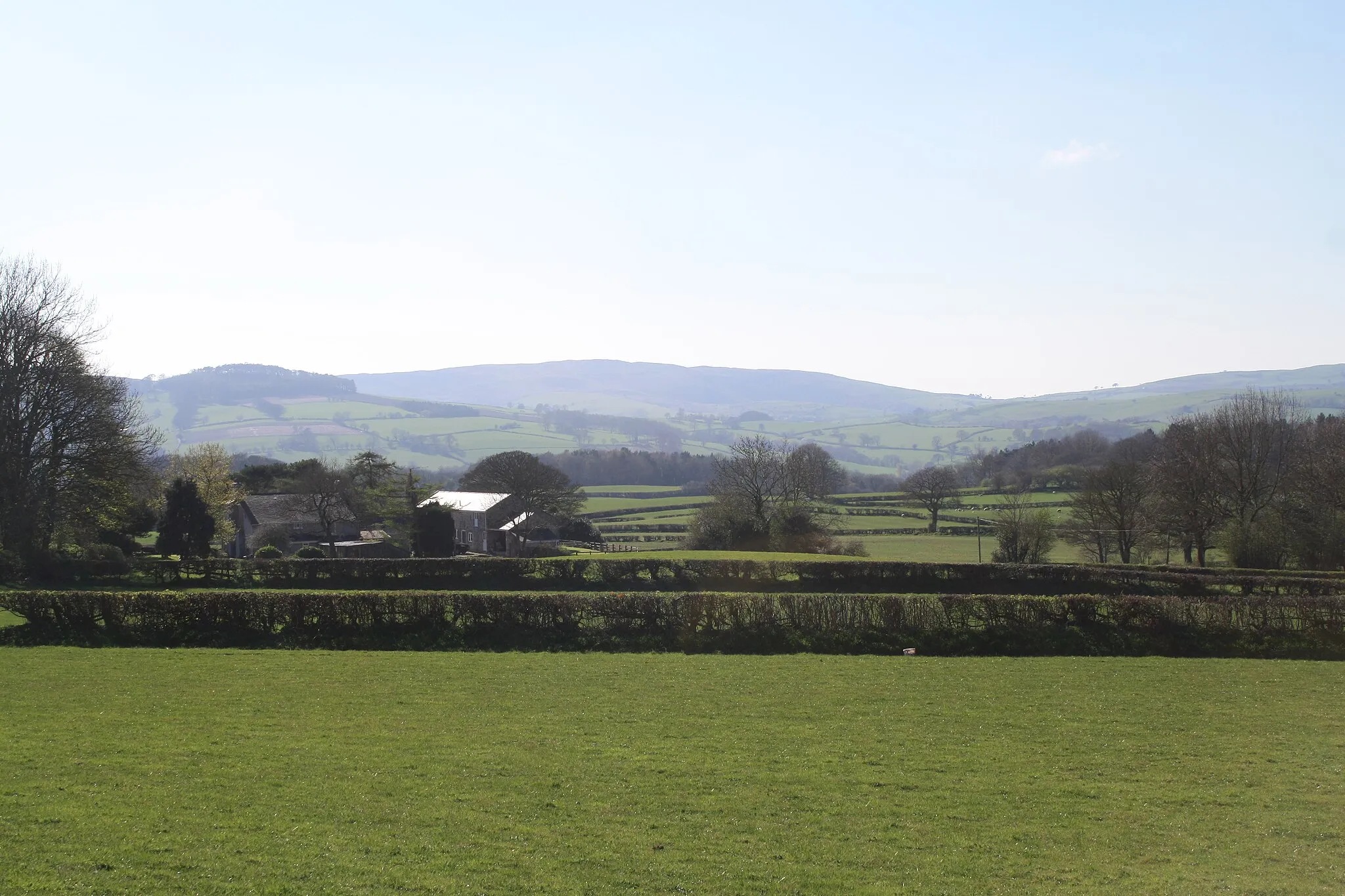 Photo showing: Hersedd Farm and the Clwydian Range