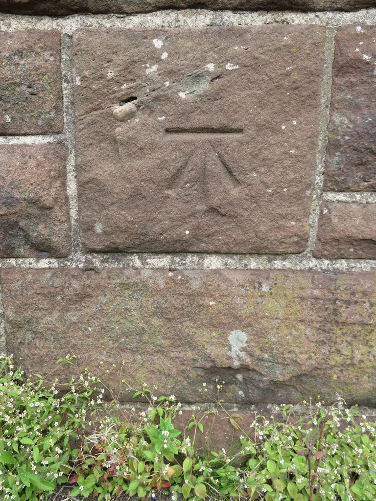 Photo showing: Bench mark on Downholland Canal Bridge