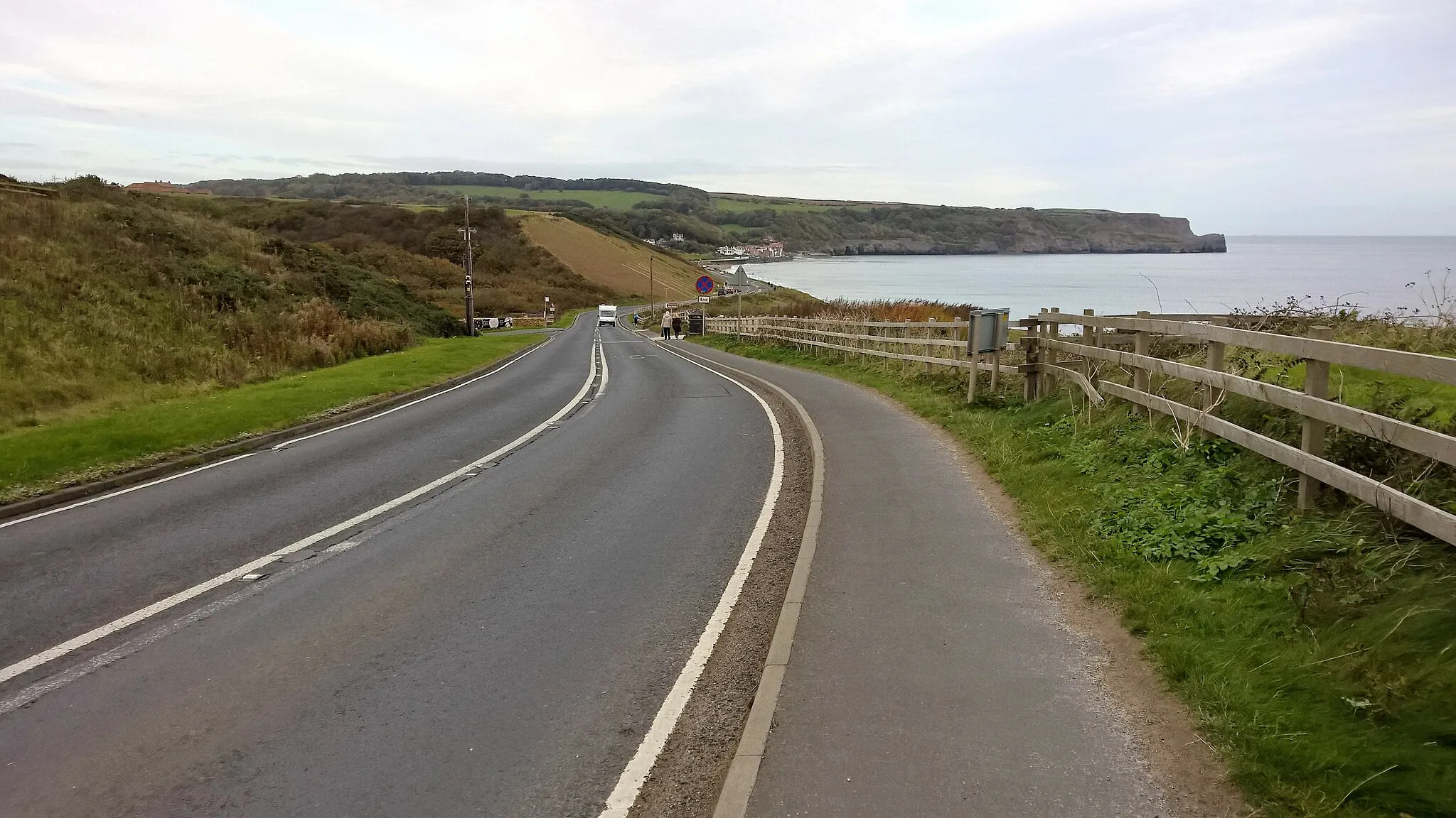 Photo showing: A174 approaching Sandsend