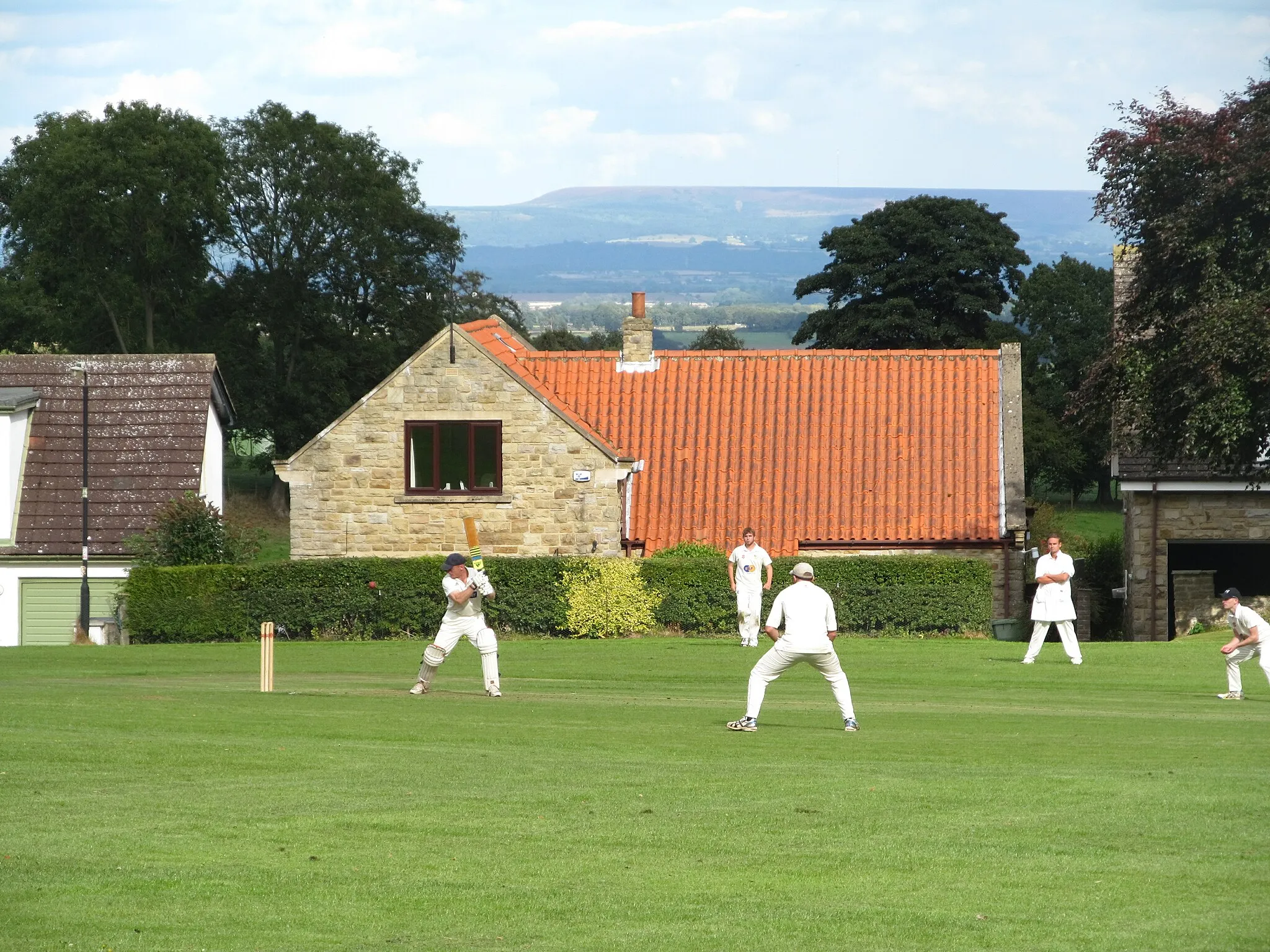 Photo showing: Saturday cricket match on the village green