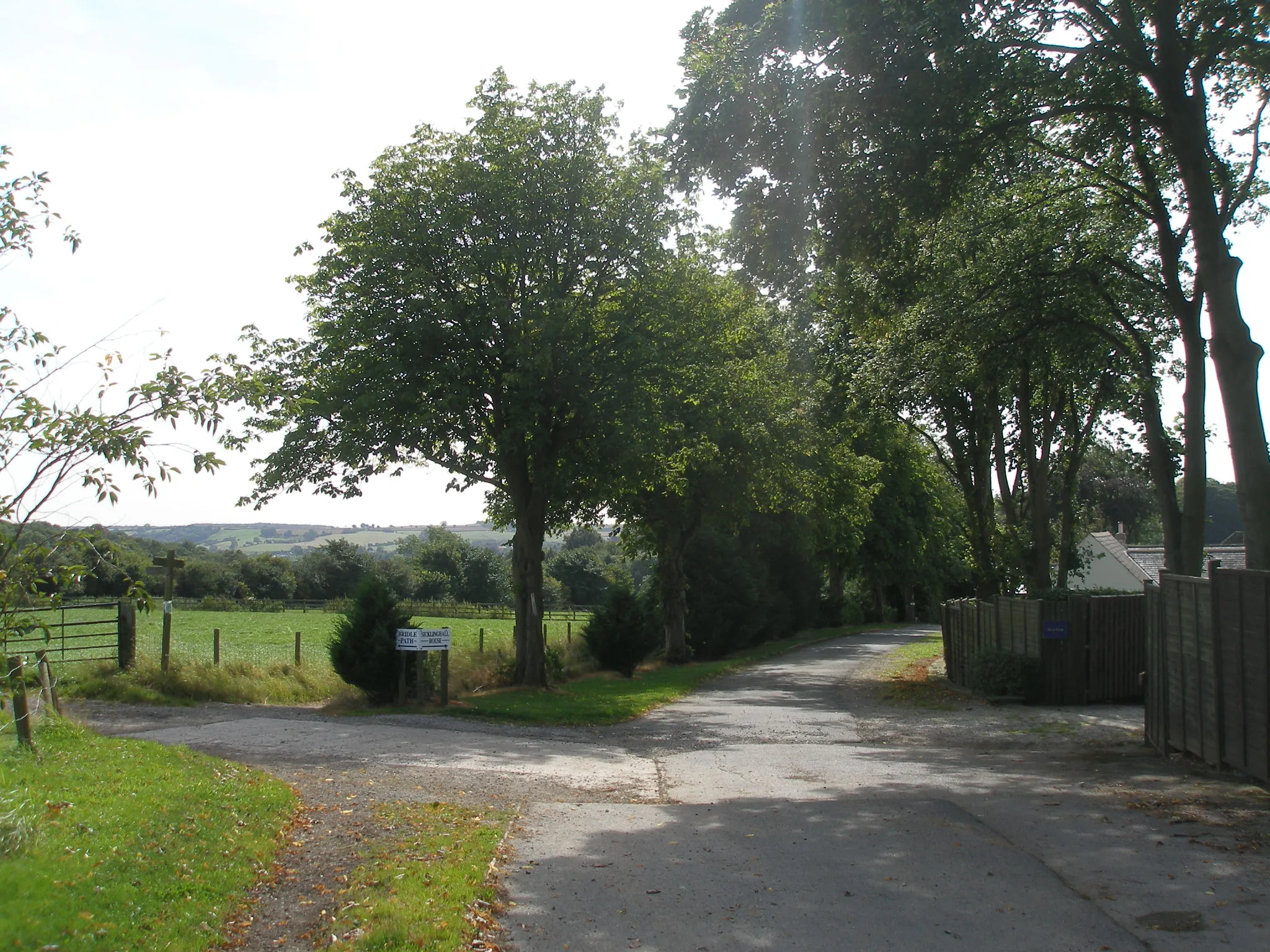 Photo showing: Bridleway junction north of Sicklinghall House