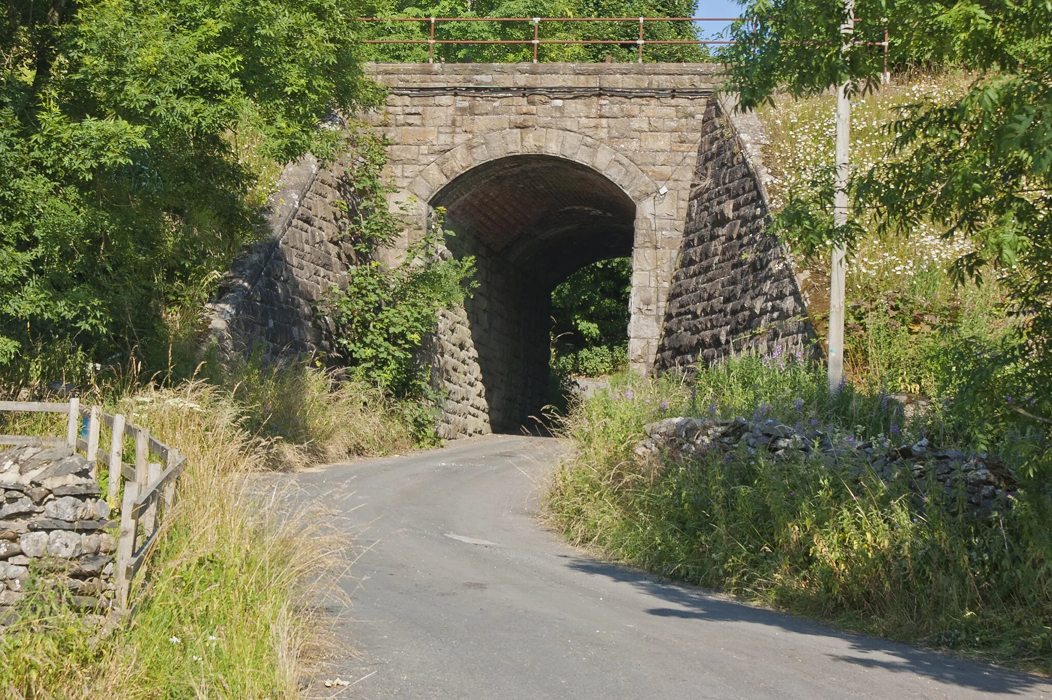 Photo showing: A railway bridge giving access to Dicks Ground Plantation