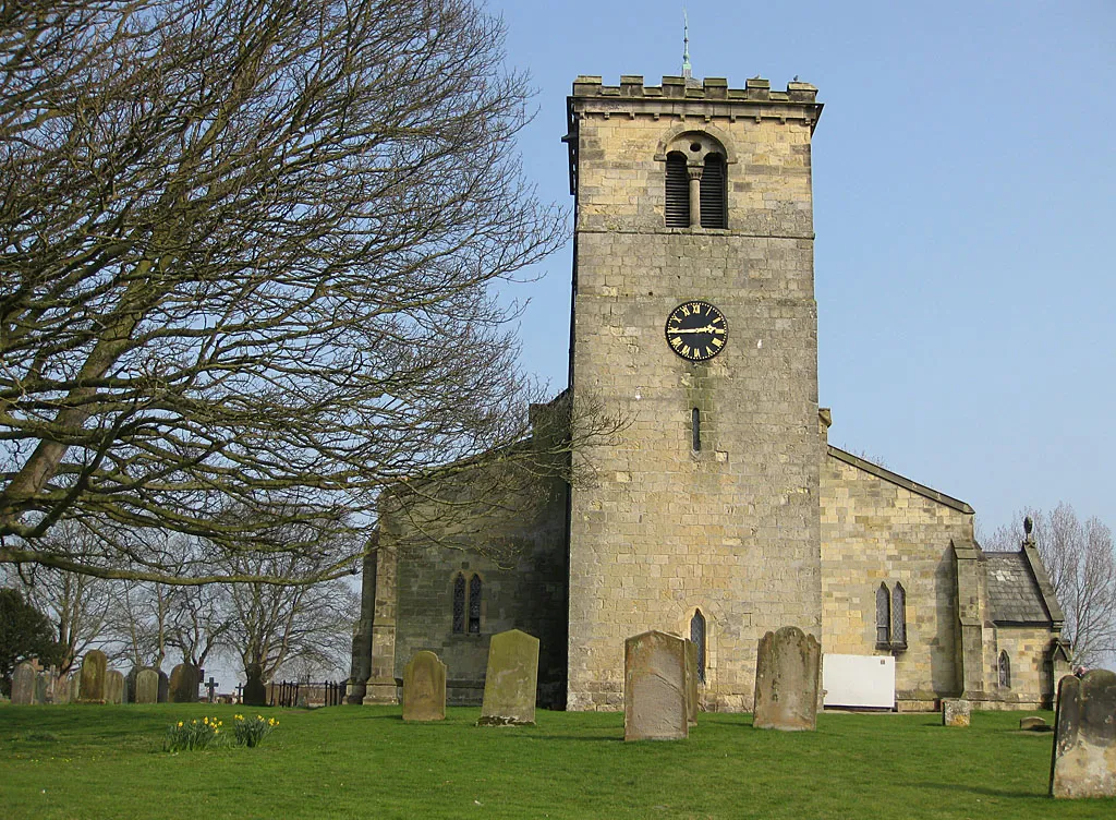 Photo showing: 12th C west tower, All Saints Church, Rudston