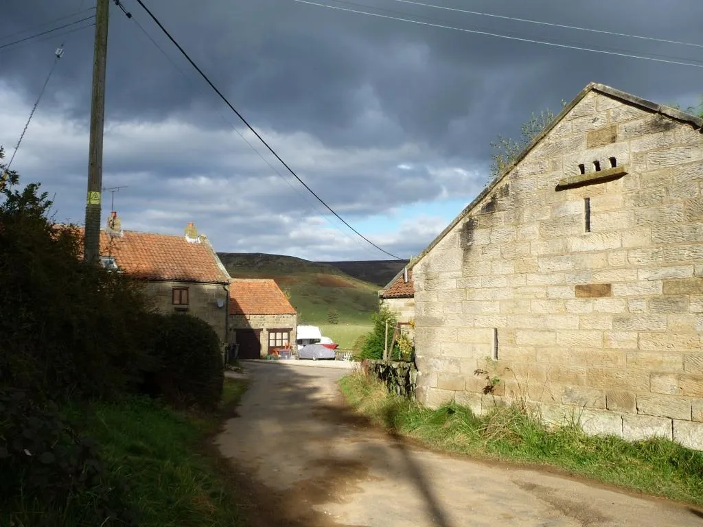 Photo showing: Sunshine and cloud at Moorlands Farm, Rosedale