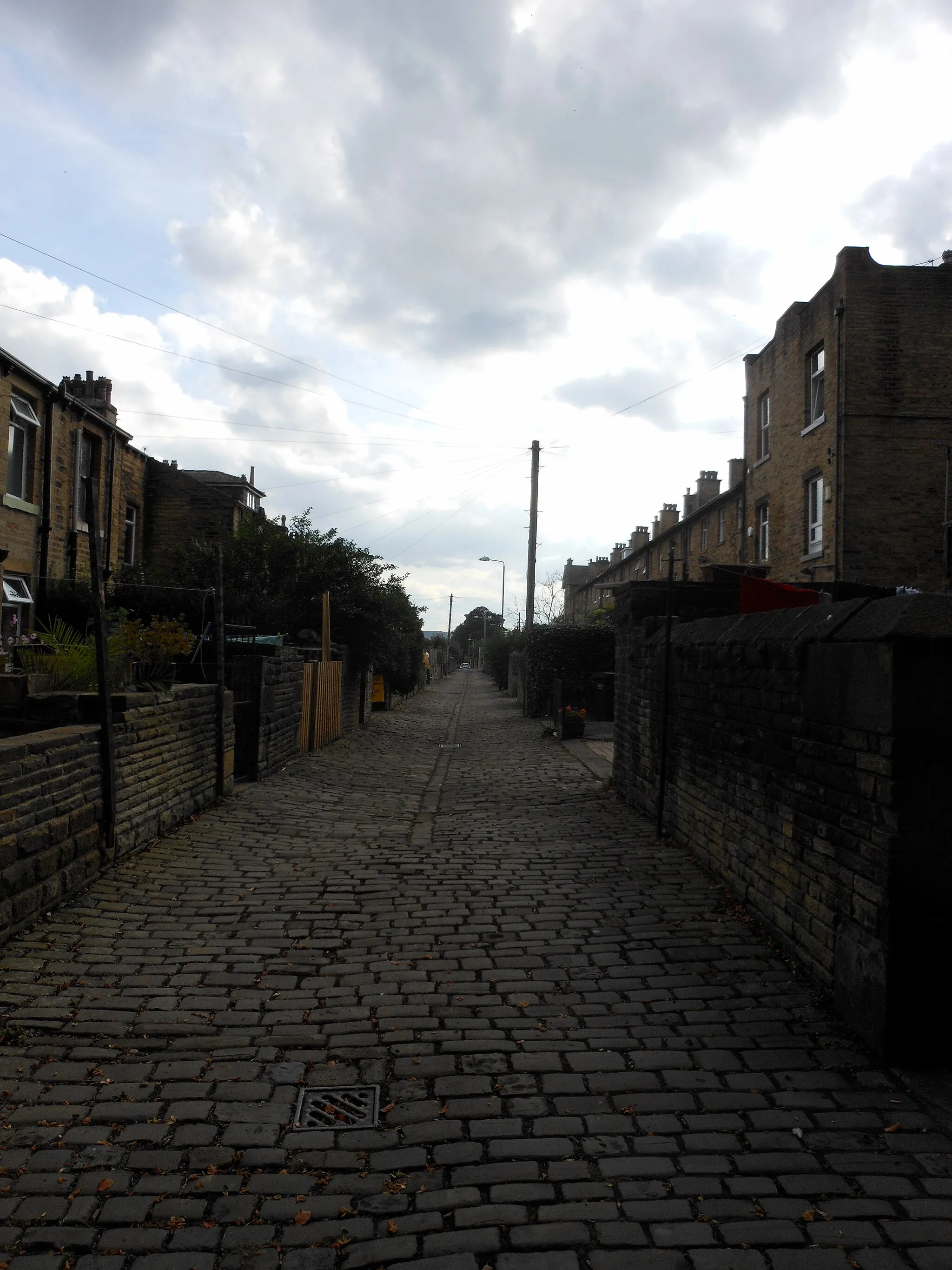 Photo showing: Back street behind Abbey Walk, Coronation Road