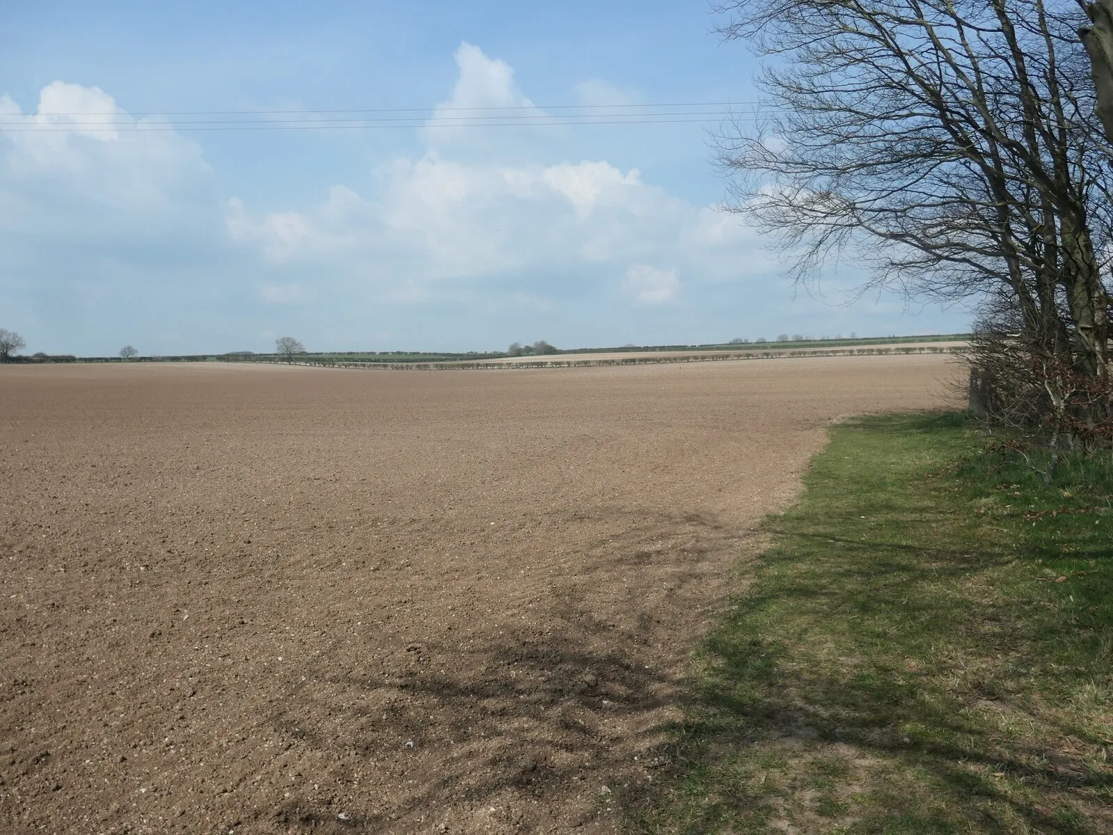 Photo showing: "The waymarked bridleway which skirts the farm", Wetwang, East Riding of Yorkshire, England. Quoted from Walk No. 3, Wetwang, in Sally Burnard's book 'Pocket Pub Walks in East Yorkshire'. The farm in question is Wetwang Grange.