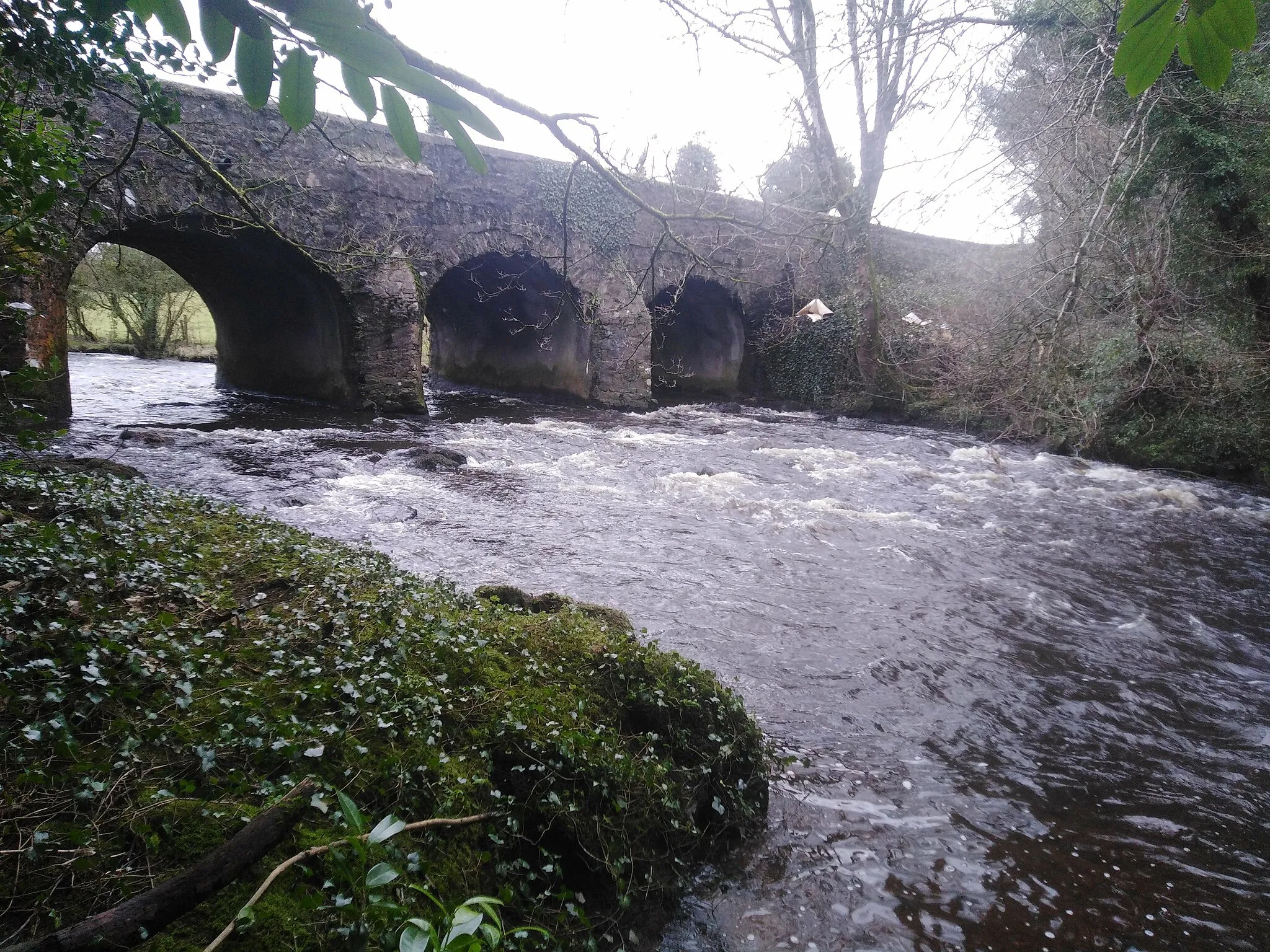 Photo showing: An ancient old 18 century bridge which crosses the Clady River Located in Clady village