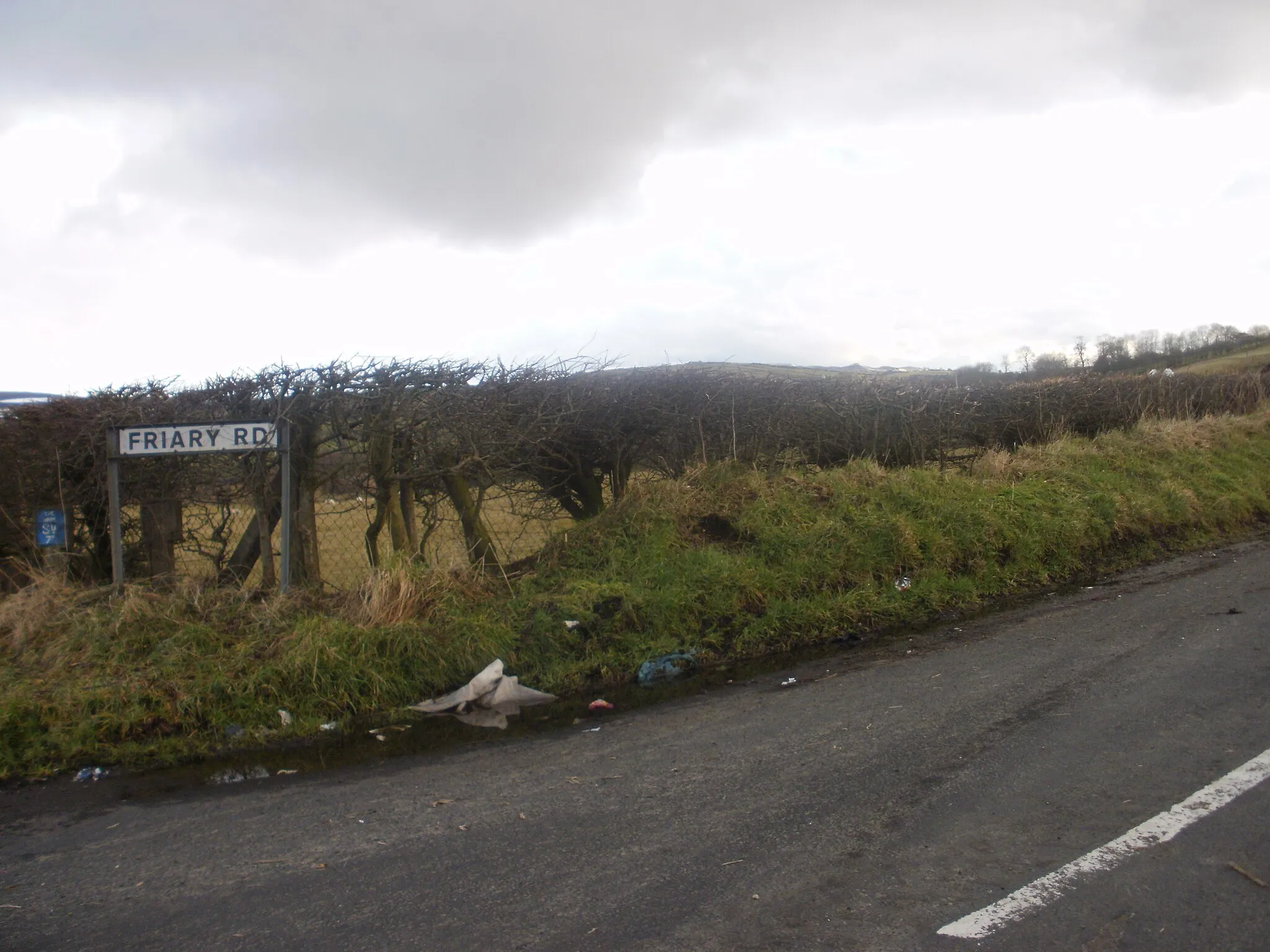 Photo showing: Friary Road outside Loughgiel situated between the Pharis and Fivey Roads.