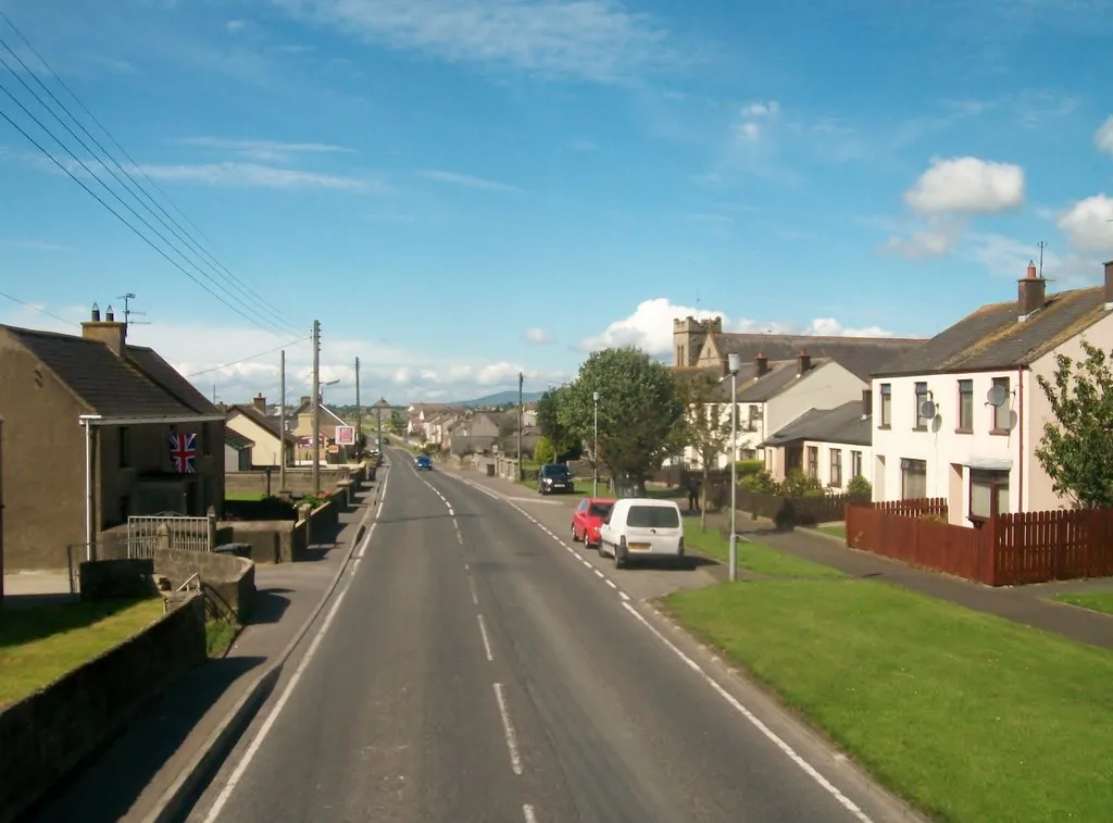 Photo showing: Main Street, Ballymartin, on the Twelfth of July