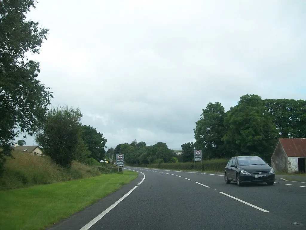 Photo showing: Heading for Tamlaght on the Belfast Road (A4)