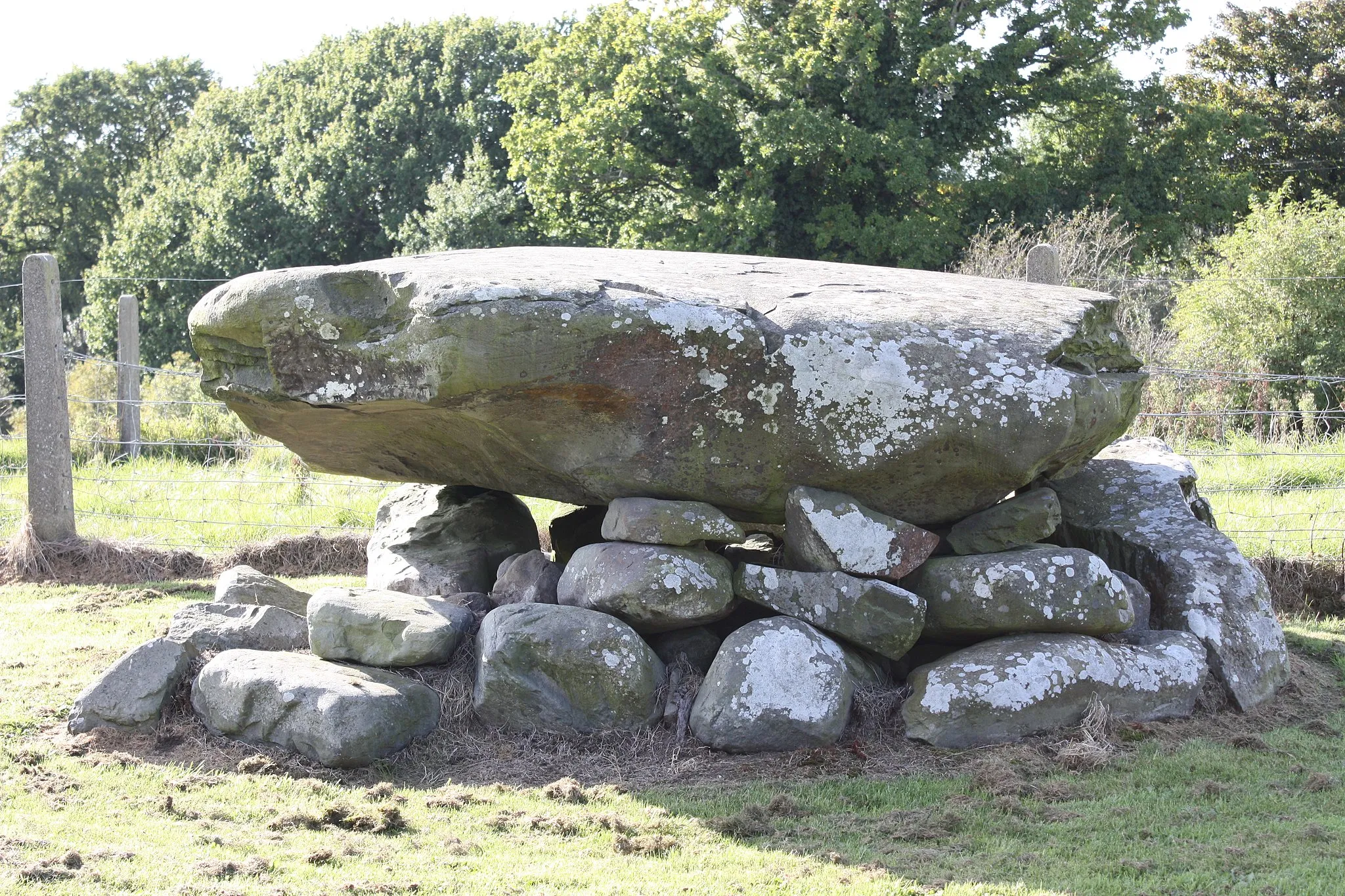 Photo showing: Annadorn Dolmen, Annadorn crossroads, near Loughinisland, County Down, Northern Ireland, October 2009