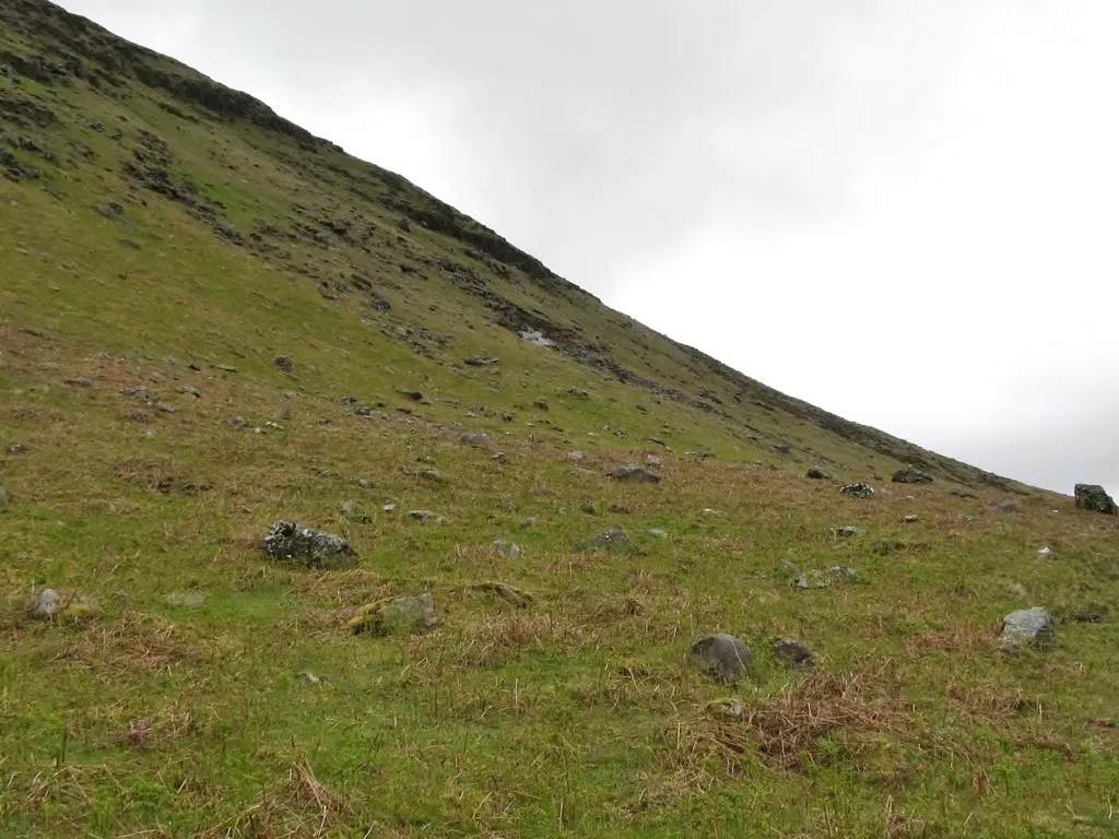 Photo showing: The steeply rising face of Spelga Mountain