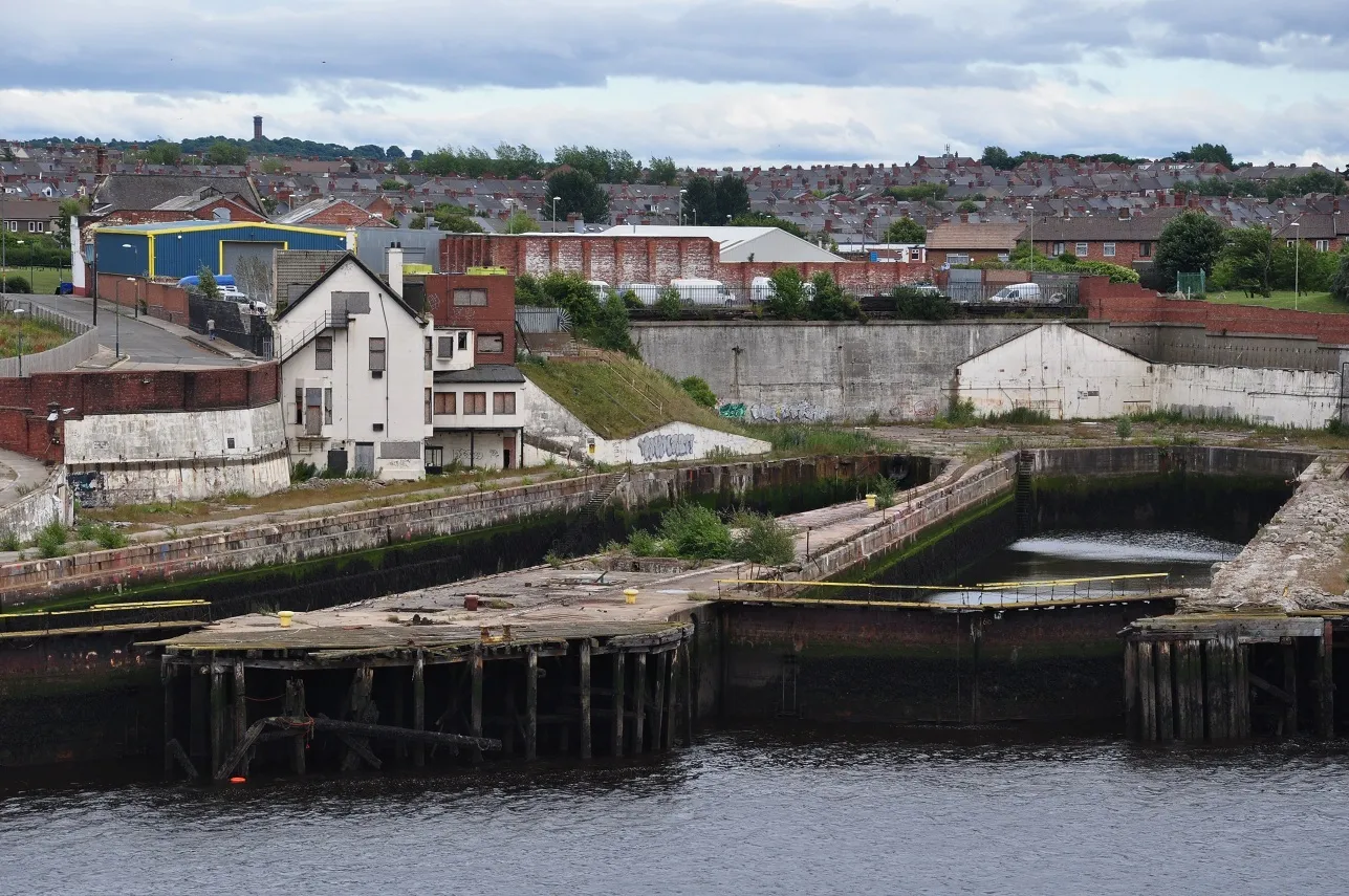 Photo showing: Abandoned docks in the harbour of South Shields (South Tyneside, Tyne and Wear, England, United Kingdom)