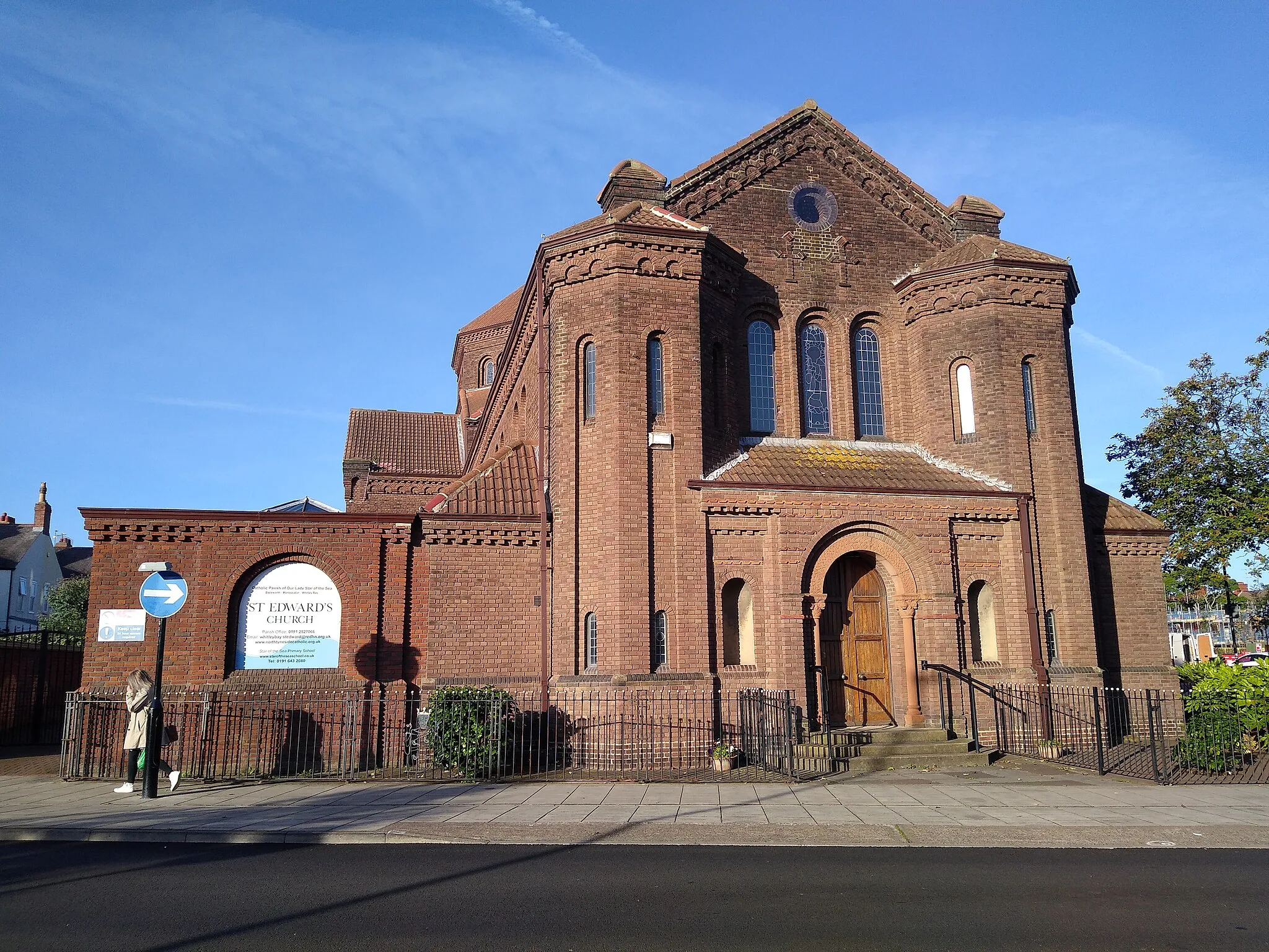 Photo showing: An image of St Edward's Church Whitley Bay on a sunny day with blue sky