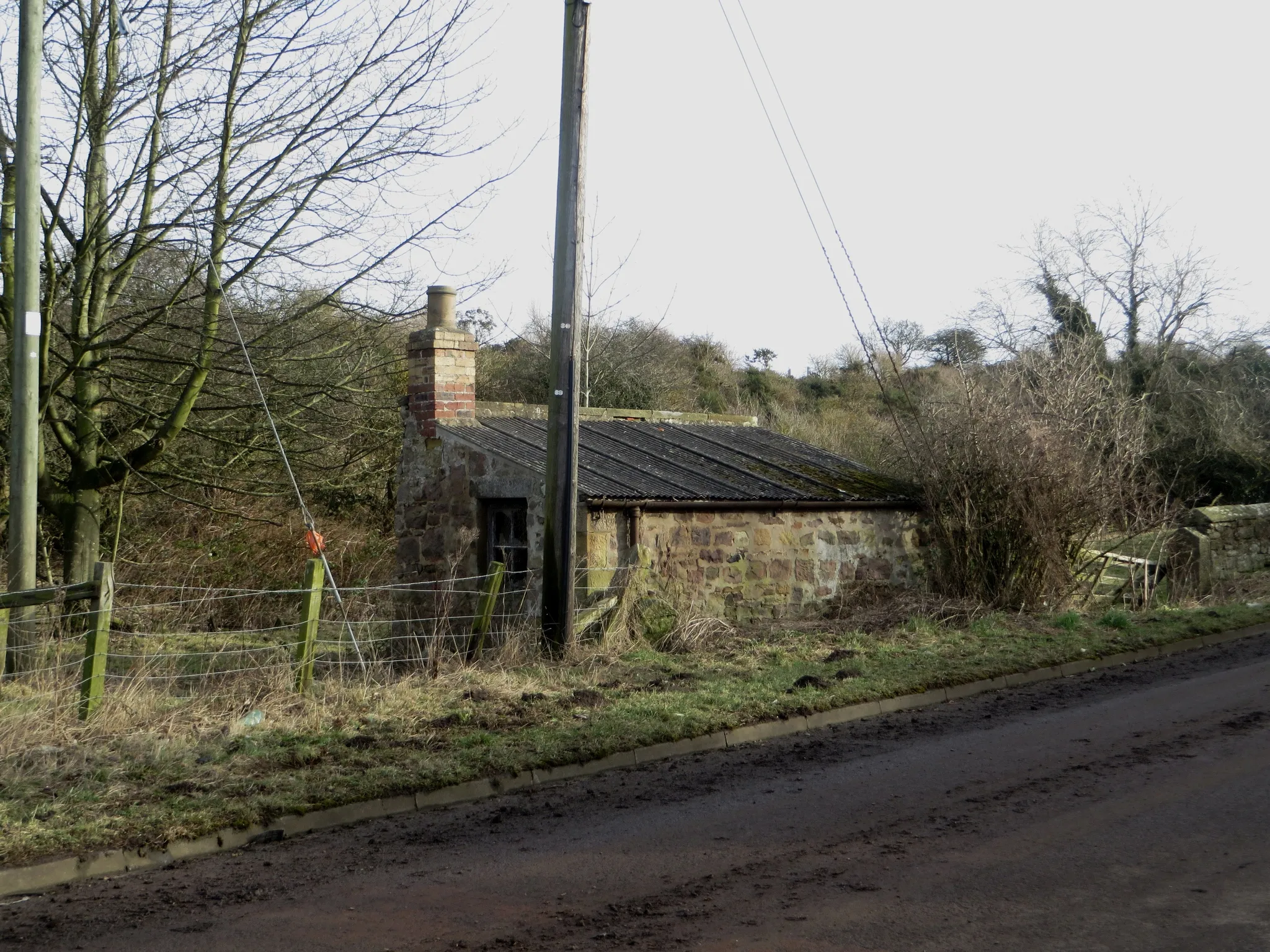 Photo showing: Derelict shed beside the road, Lucker