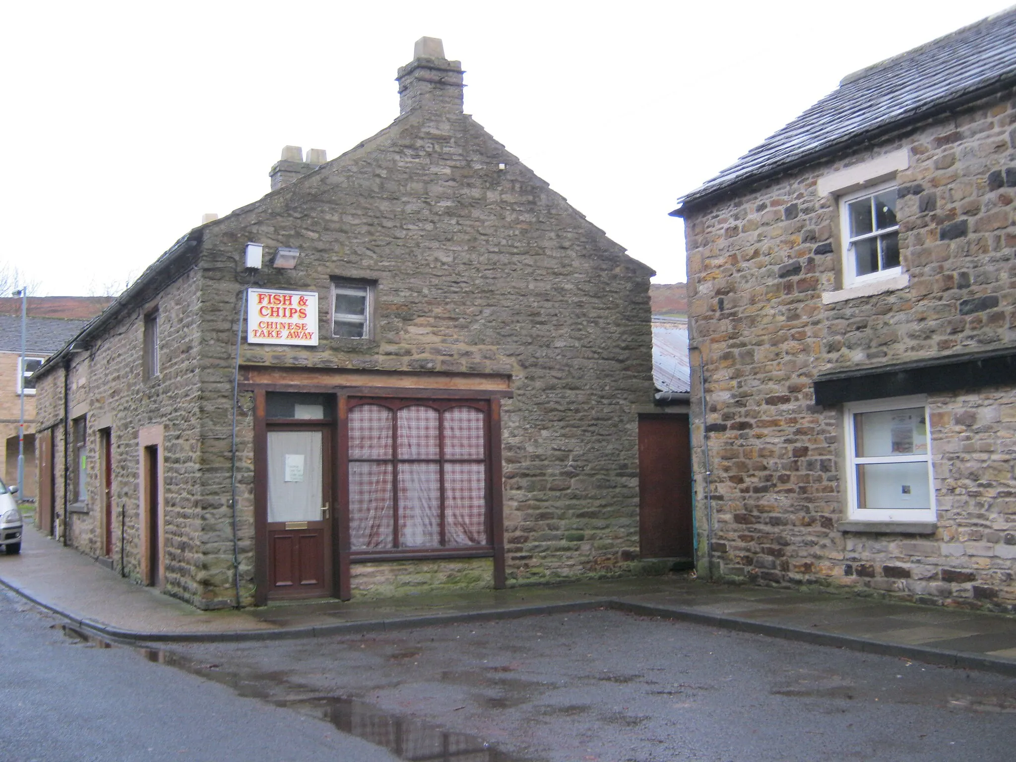 Photo showing: Fish & Chips and Chinese Take Away premises in Cross Street Stanhope