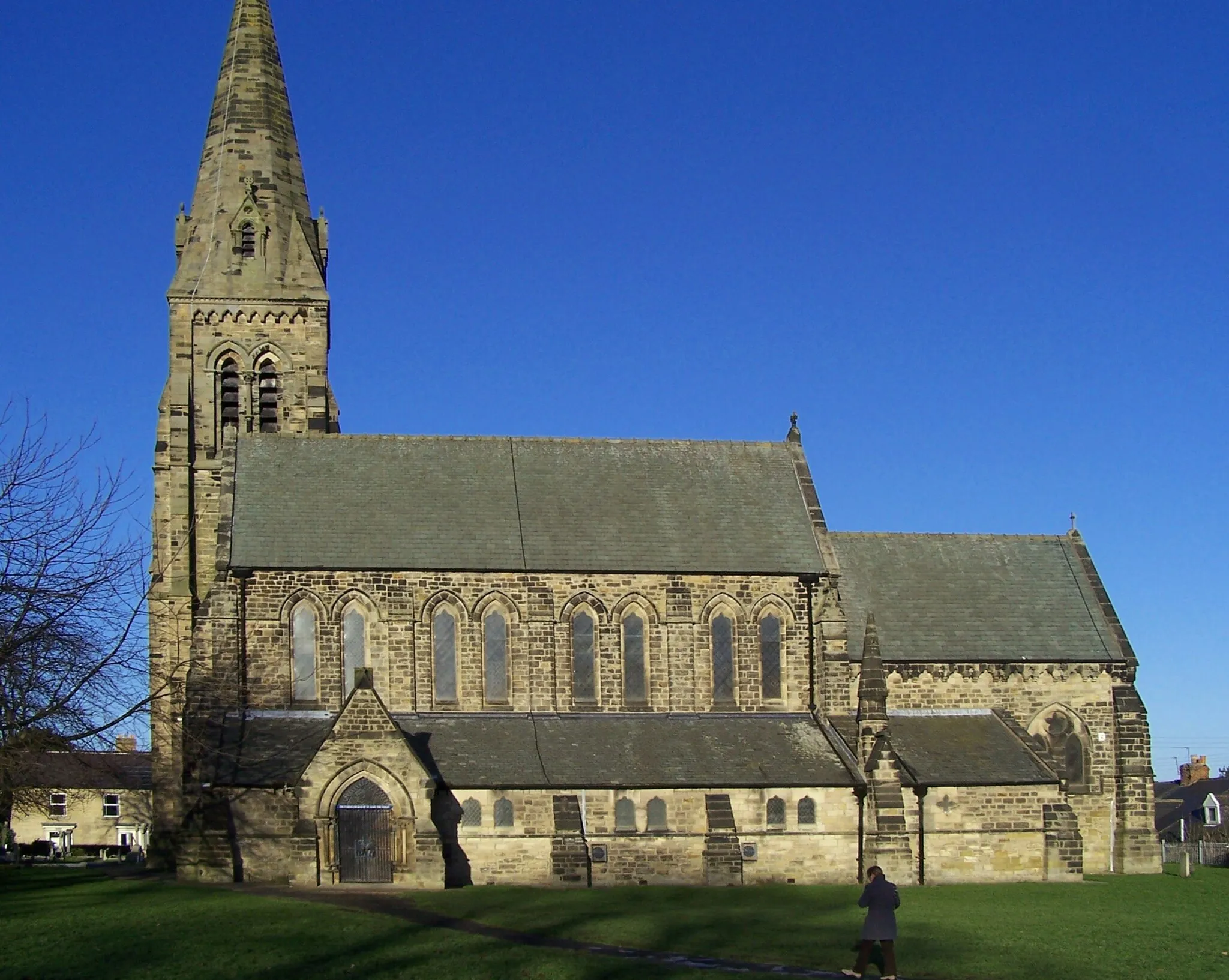 Photo showing: St Mary's parish church, West Rainton, County Durham, seen from the south