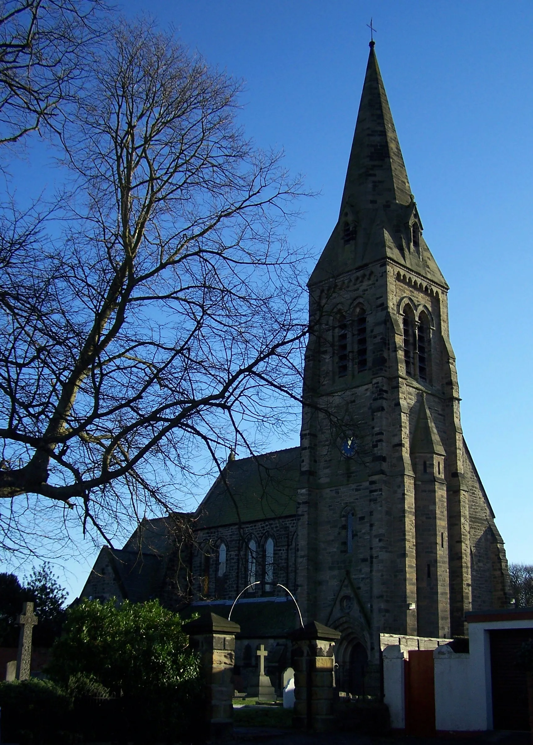 Photo showing: St Mary's parish church, West Rainton, County Durham, seen from the northwest